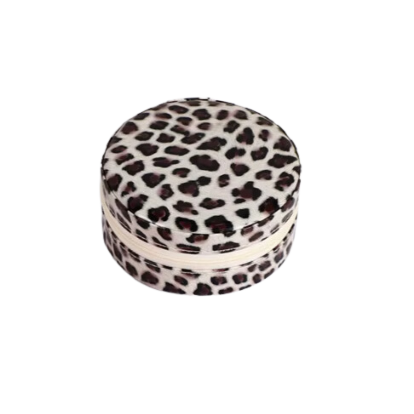 Faux Leather Circle Jewelry Case