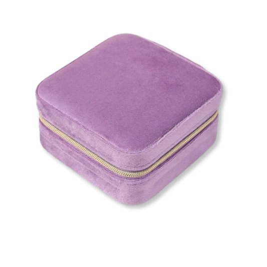 Purple Velvet  Square Jewelry Case