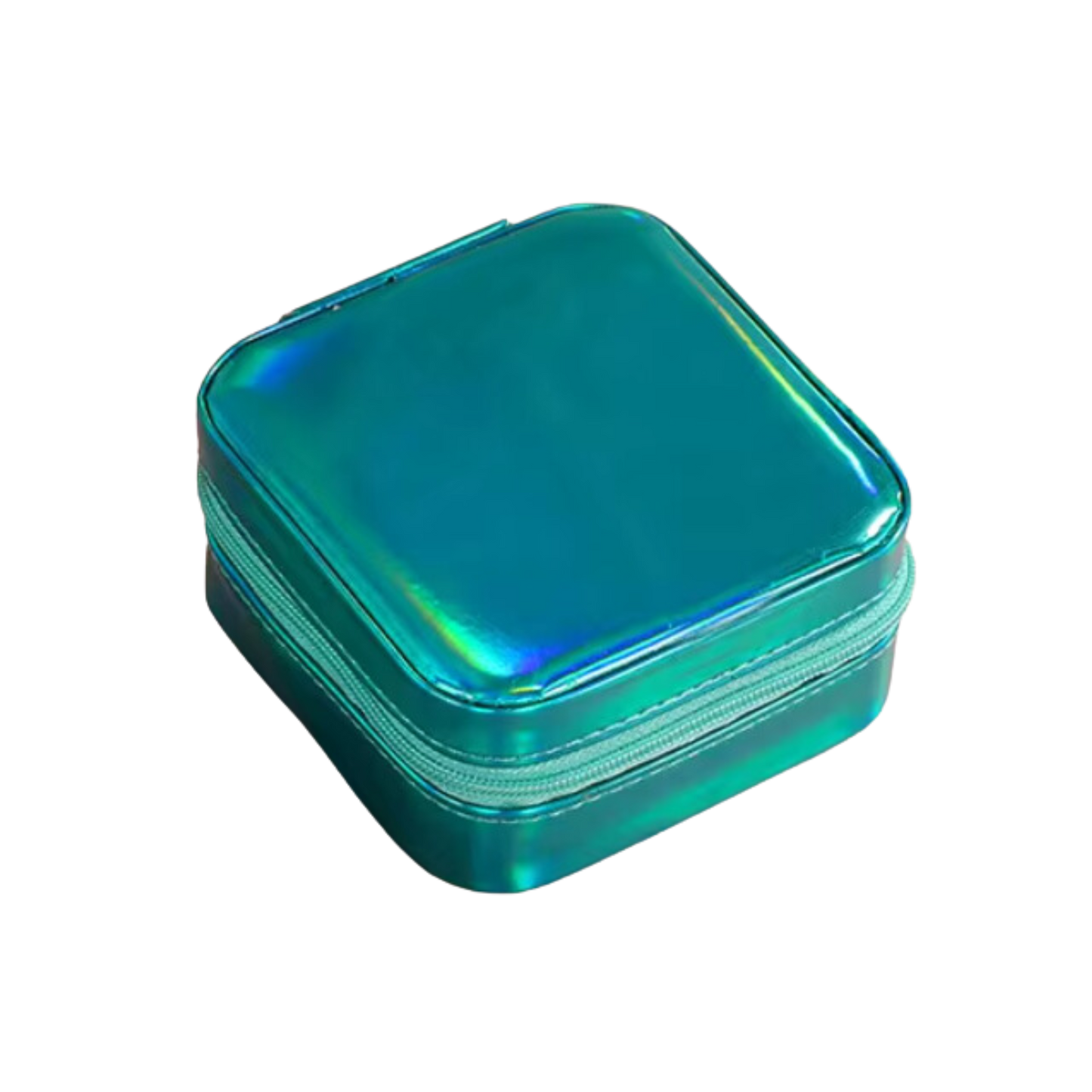 Pink Metallic Faux Leather Square Jewelry Case