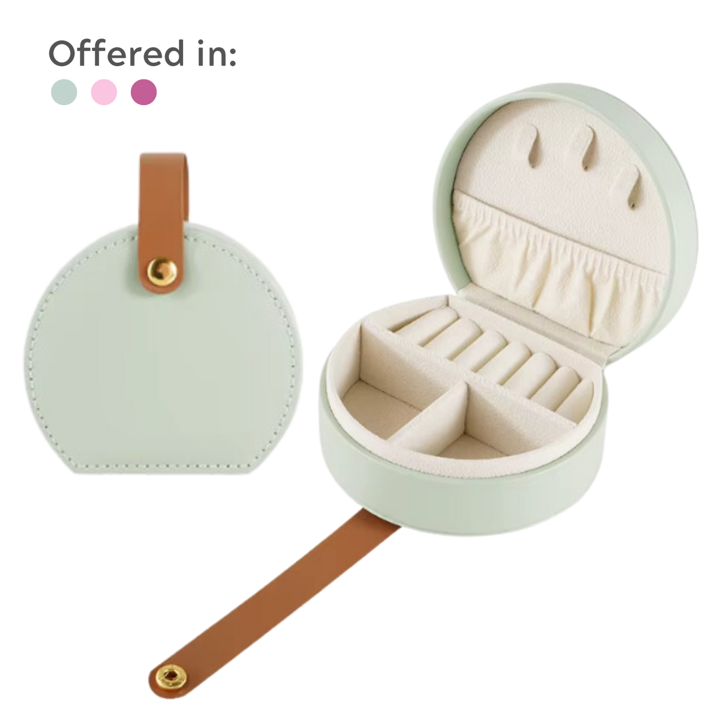 Circle Jewelry Case with Handle