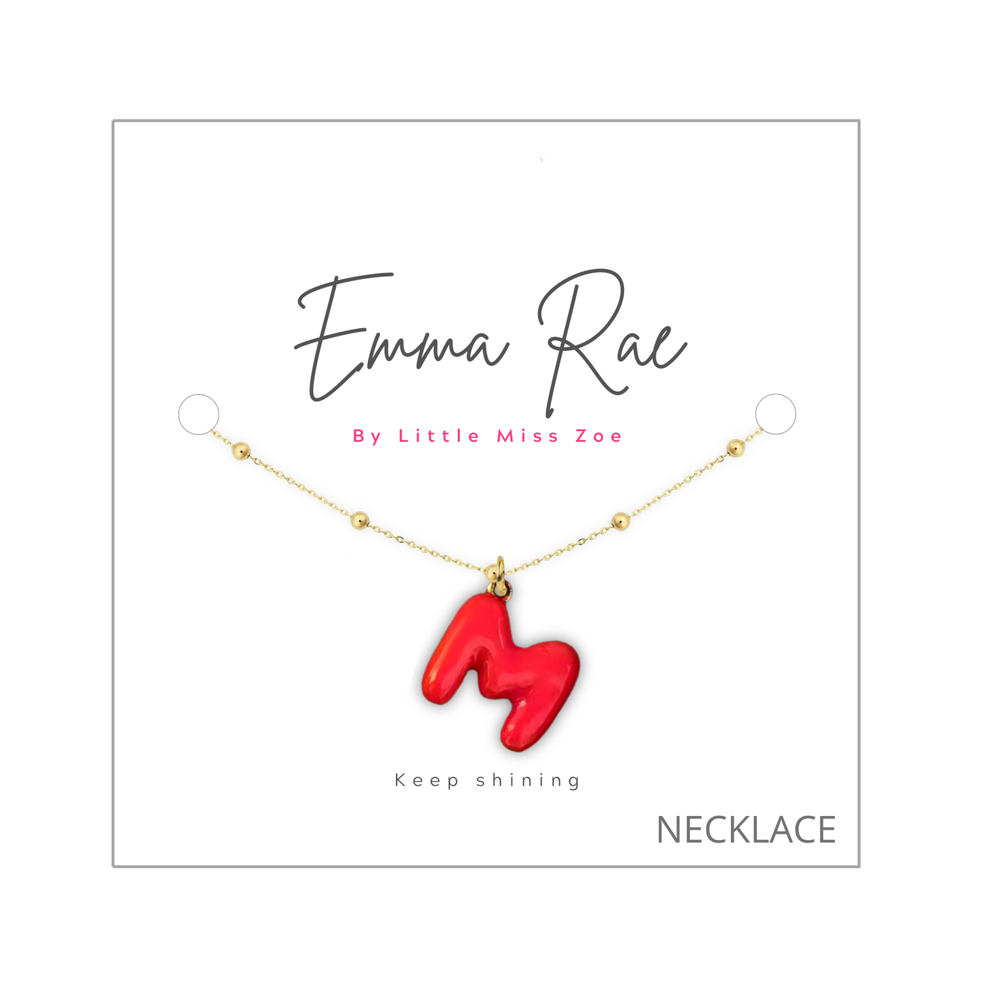 Bubble Initial Necklace (Assorted Colors)