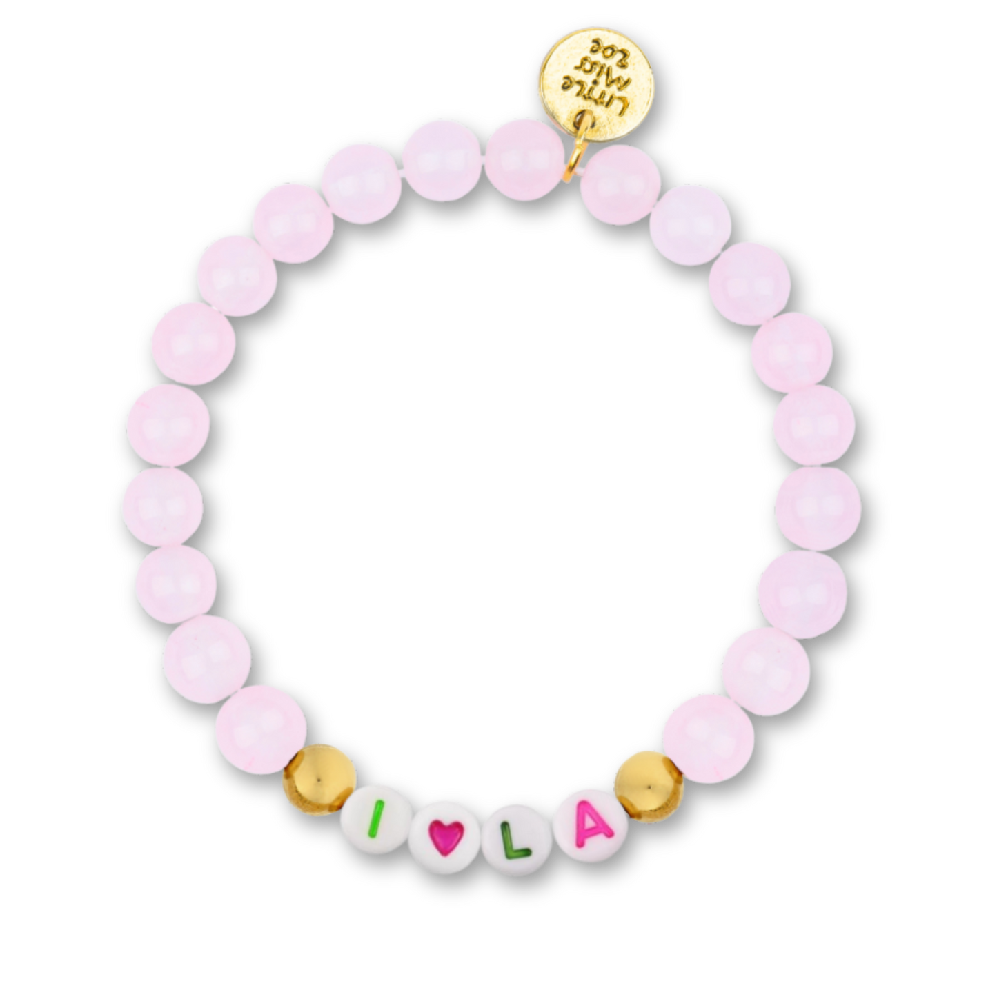 "I ๐ LA" Pink Gemstone Bracelet
