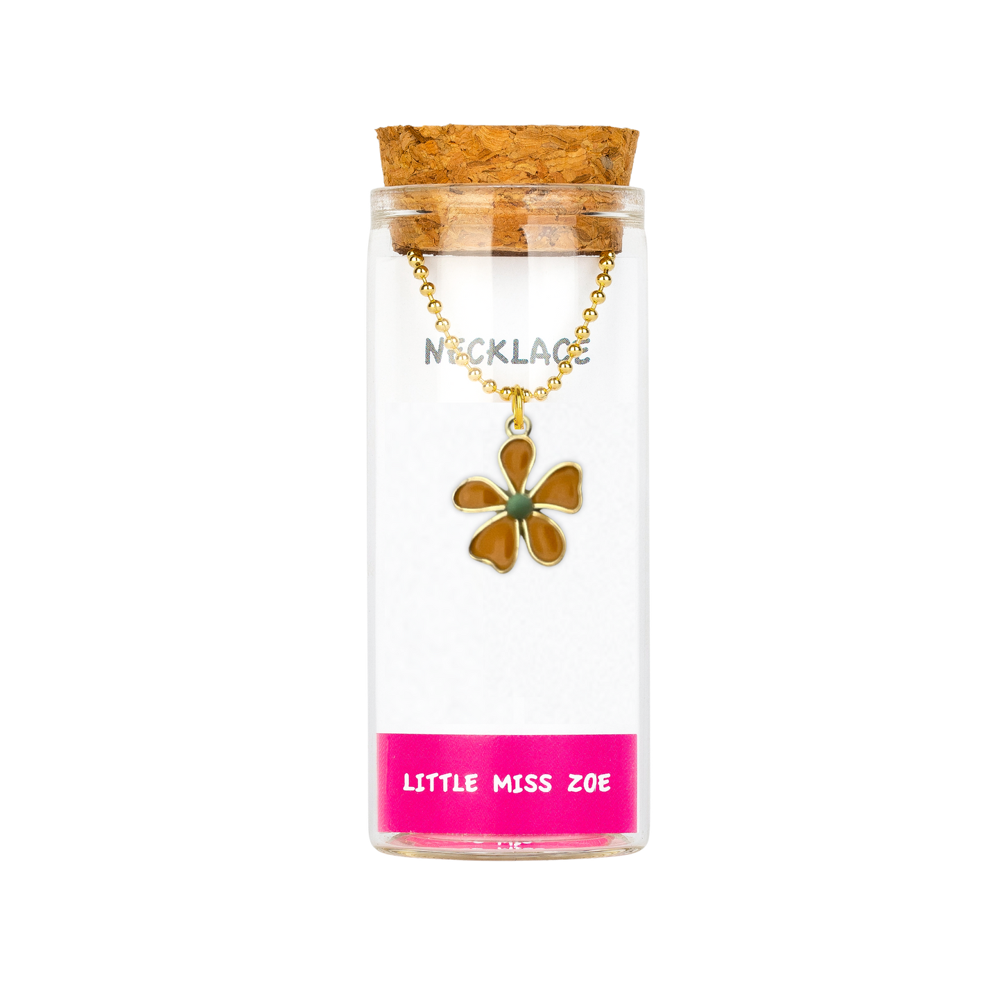 Yellow Flower Necklace in a Bottle