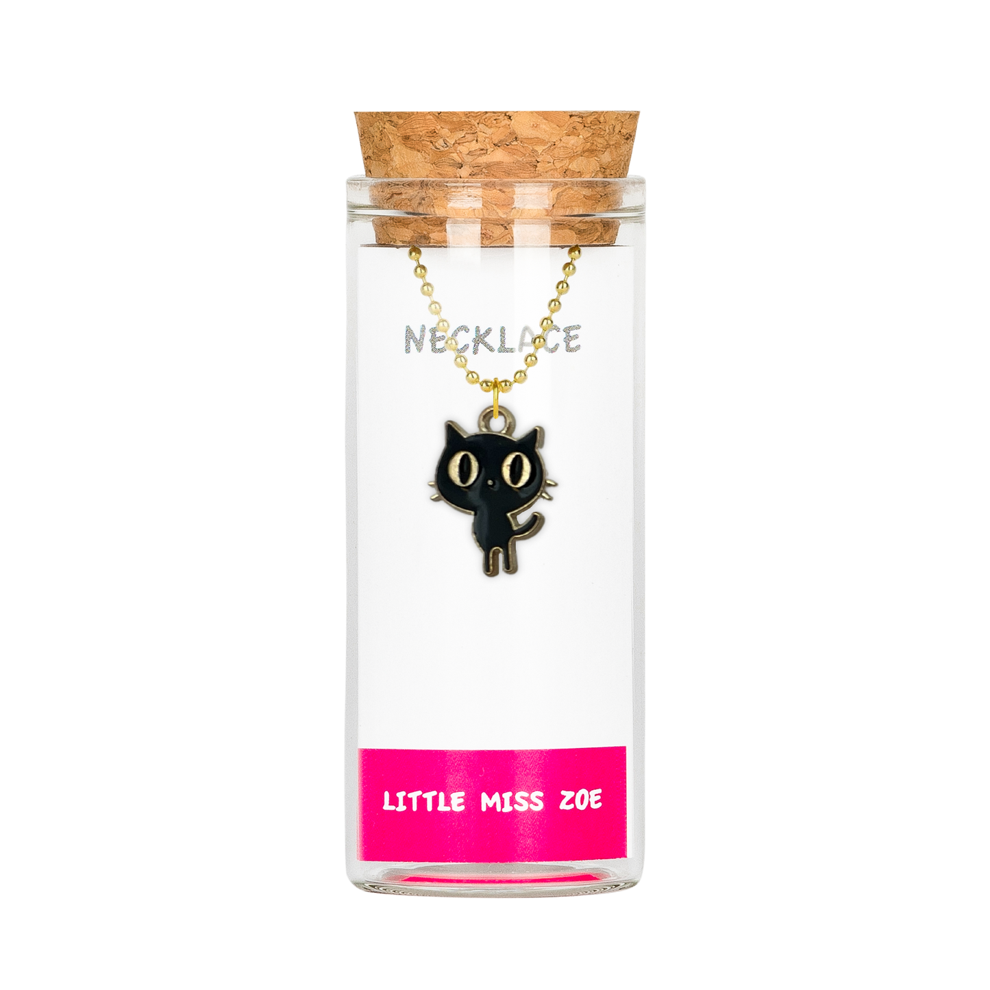 Black Cat Necklace in a Bottle