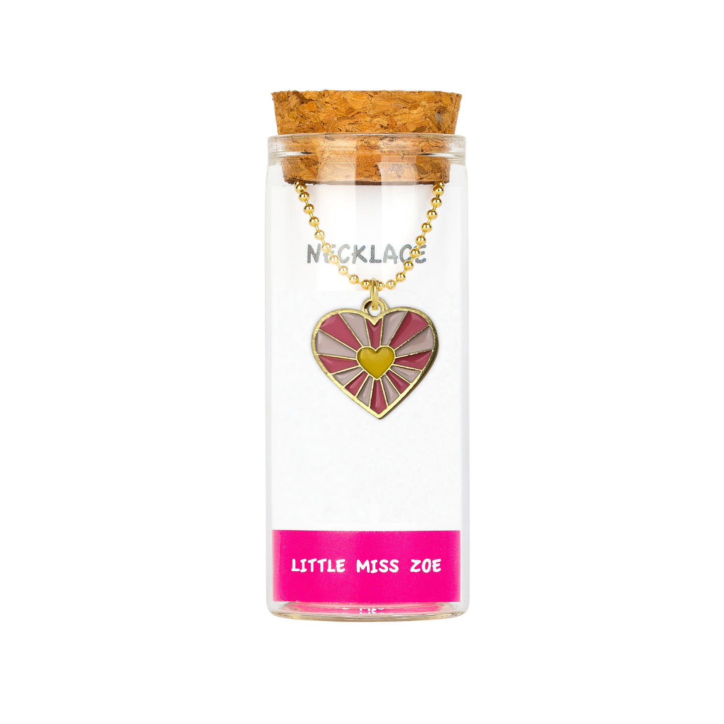 Heart in Heart Necklace in a Bottle