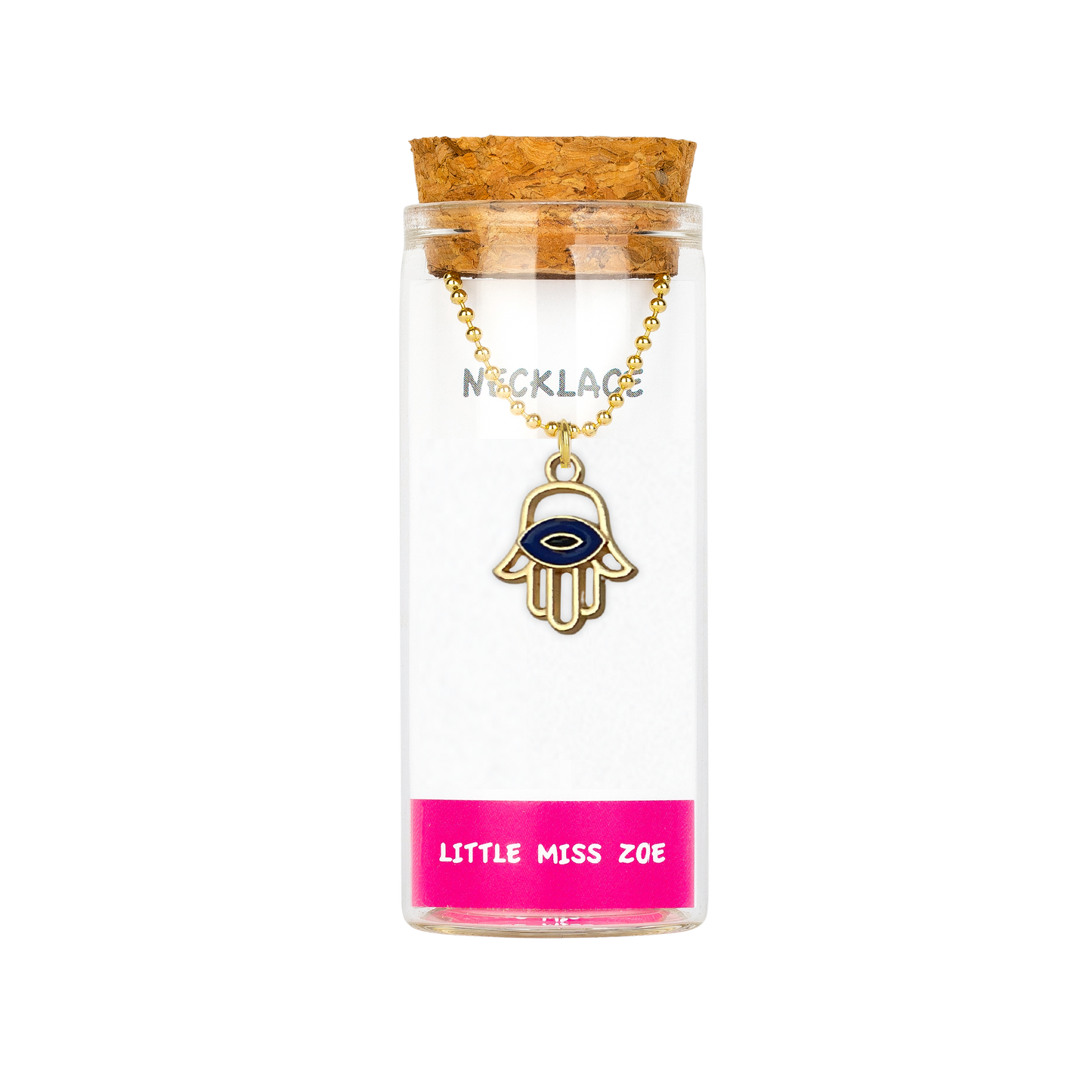 Hamsa Necklace in a Bottle