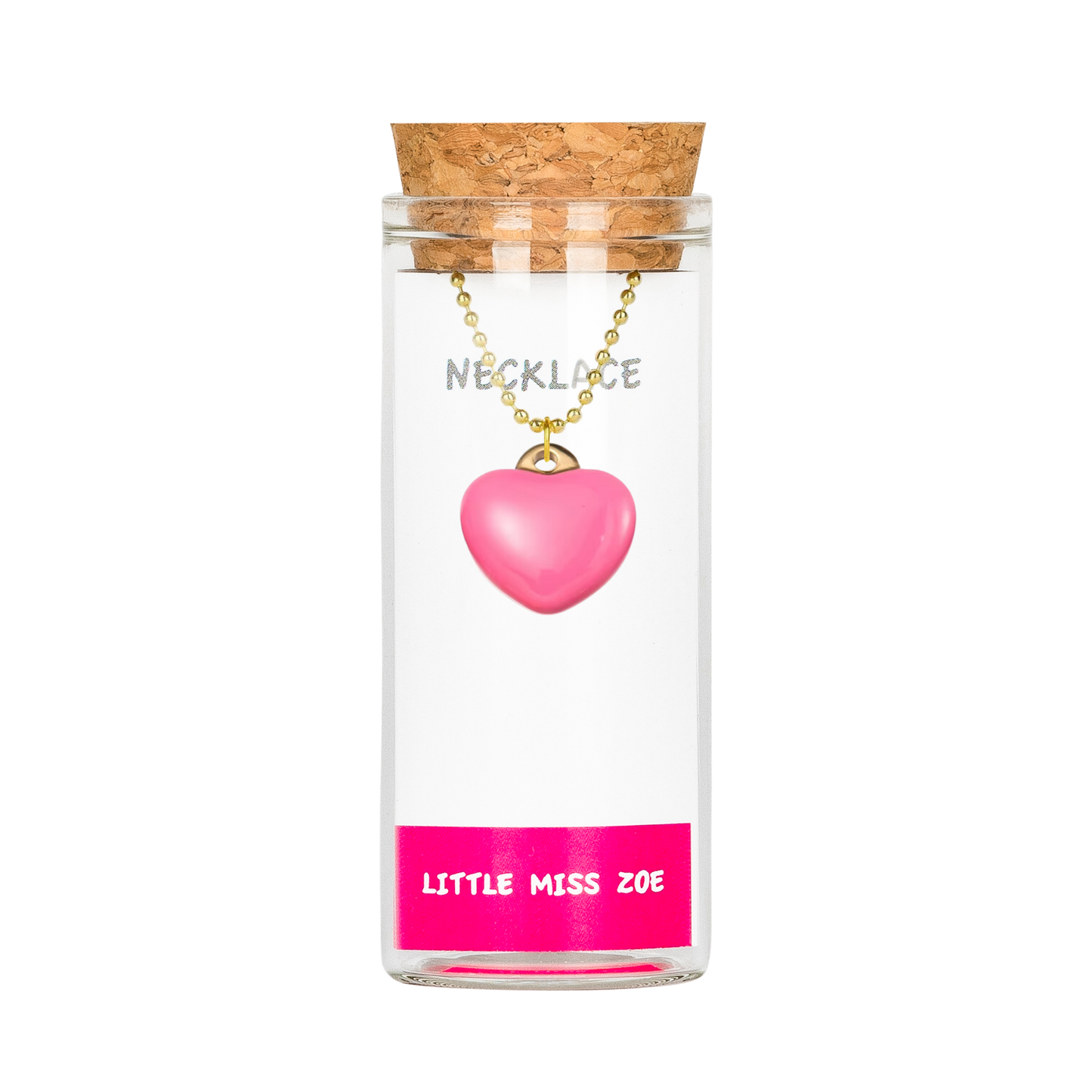 Puffy Heart Necklace in a Bottle