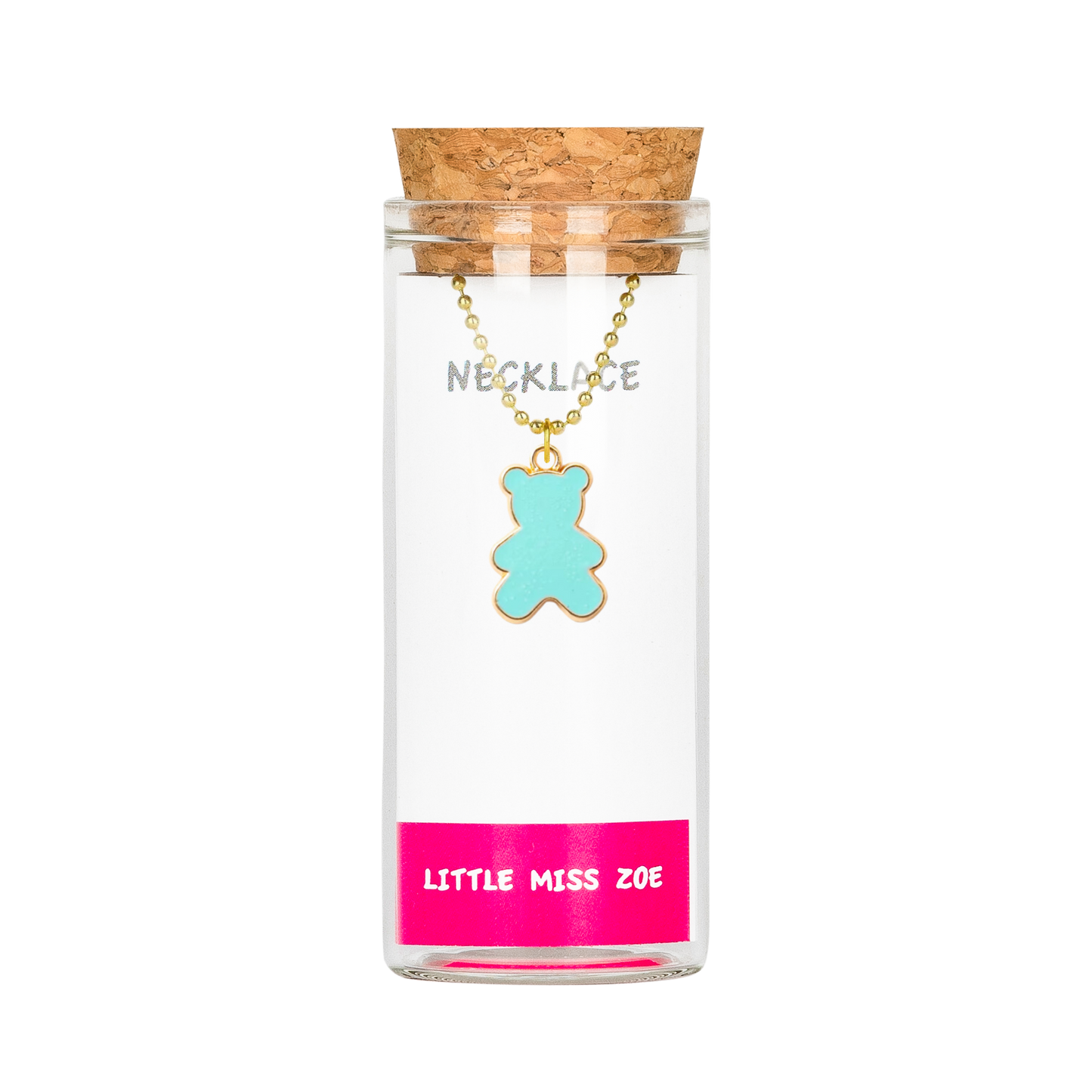 Dainty Bear Necklace in a Bottle