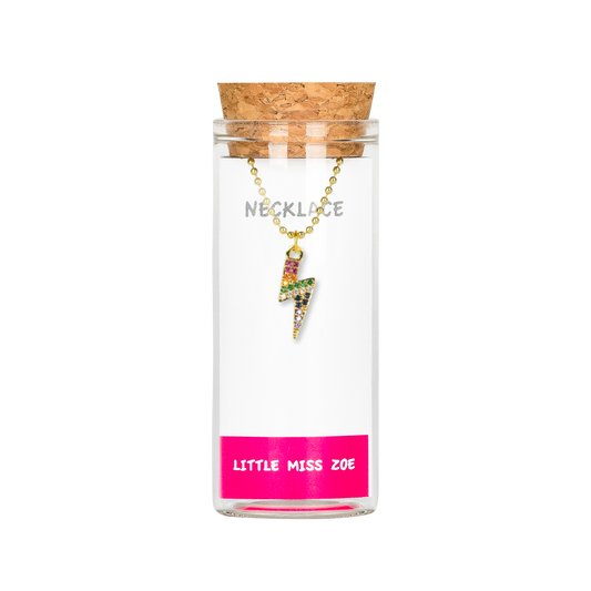 Sparkly Bolt Necklace in a Bottle