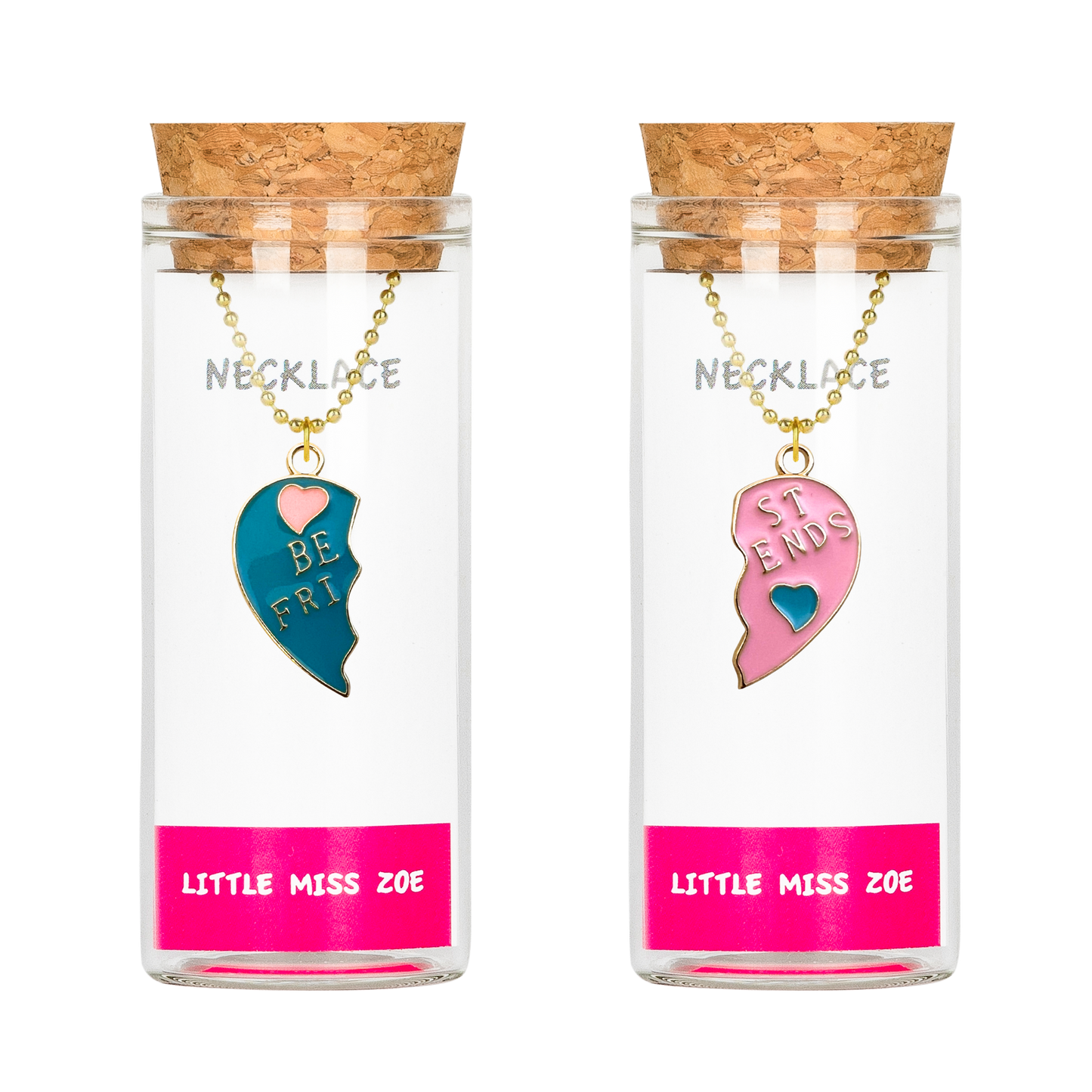 Left and Right BFF Necklace in a Bottle