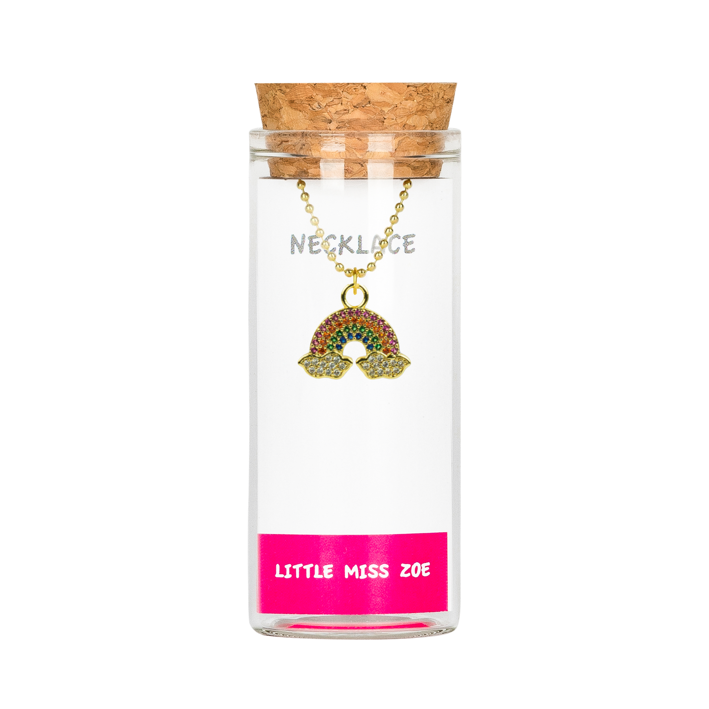Sparkly Rainbow Necklace in a Bottle
