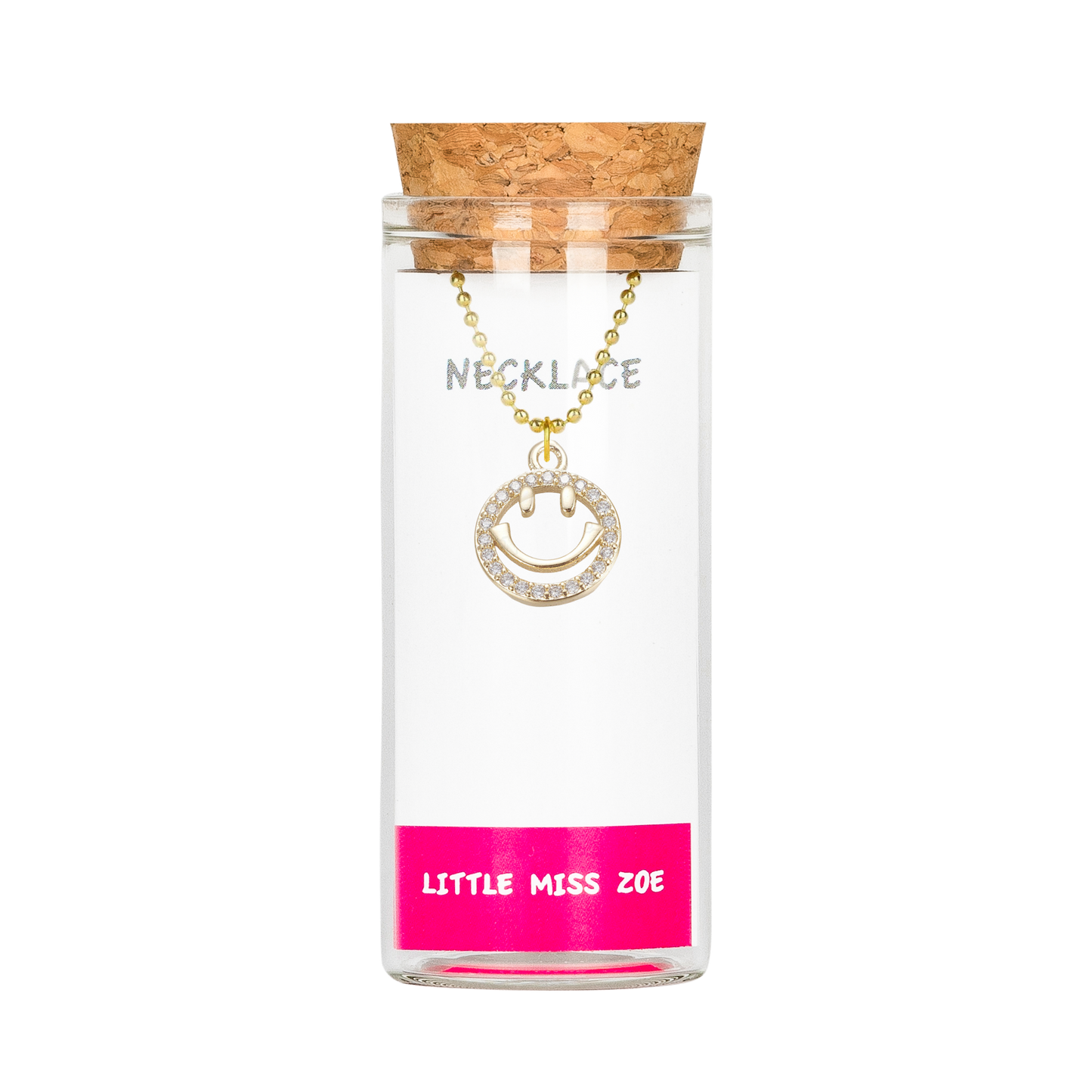 Sparkly Smiley Necklace in a Bottle