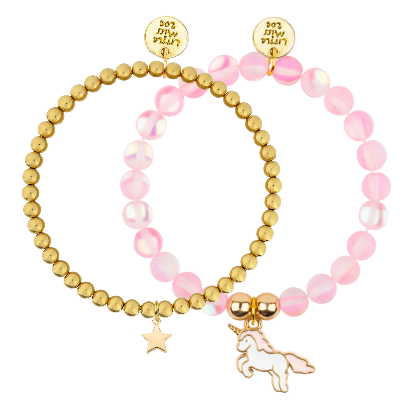 Pink Unicorn Confetti Bracelet Duo