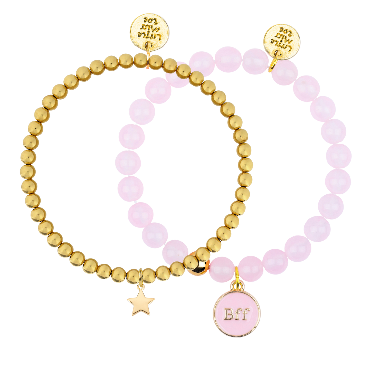 BFF Pink Gemstone Bracelet Duo