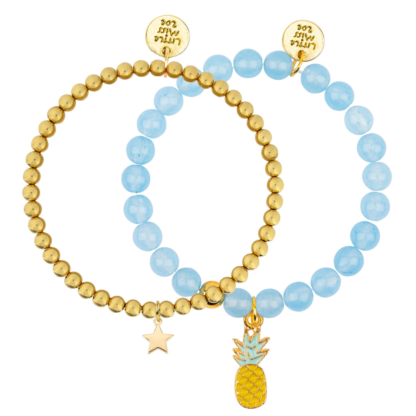 Pineapple Gemstone Bracelet Duo