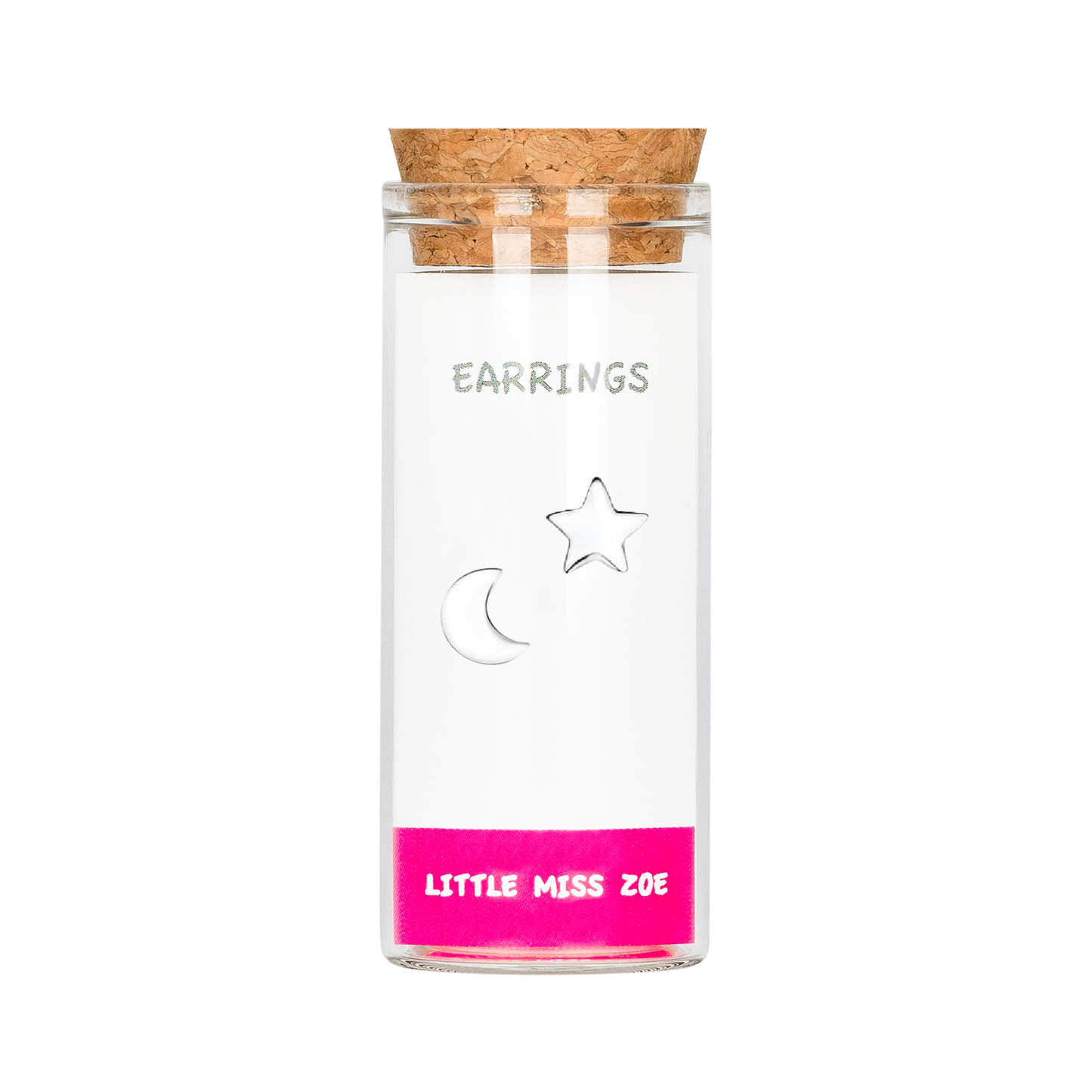 Moon/Star Stud Earrings in a Bottle