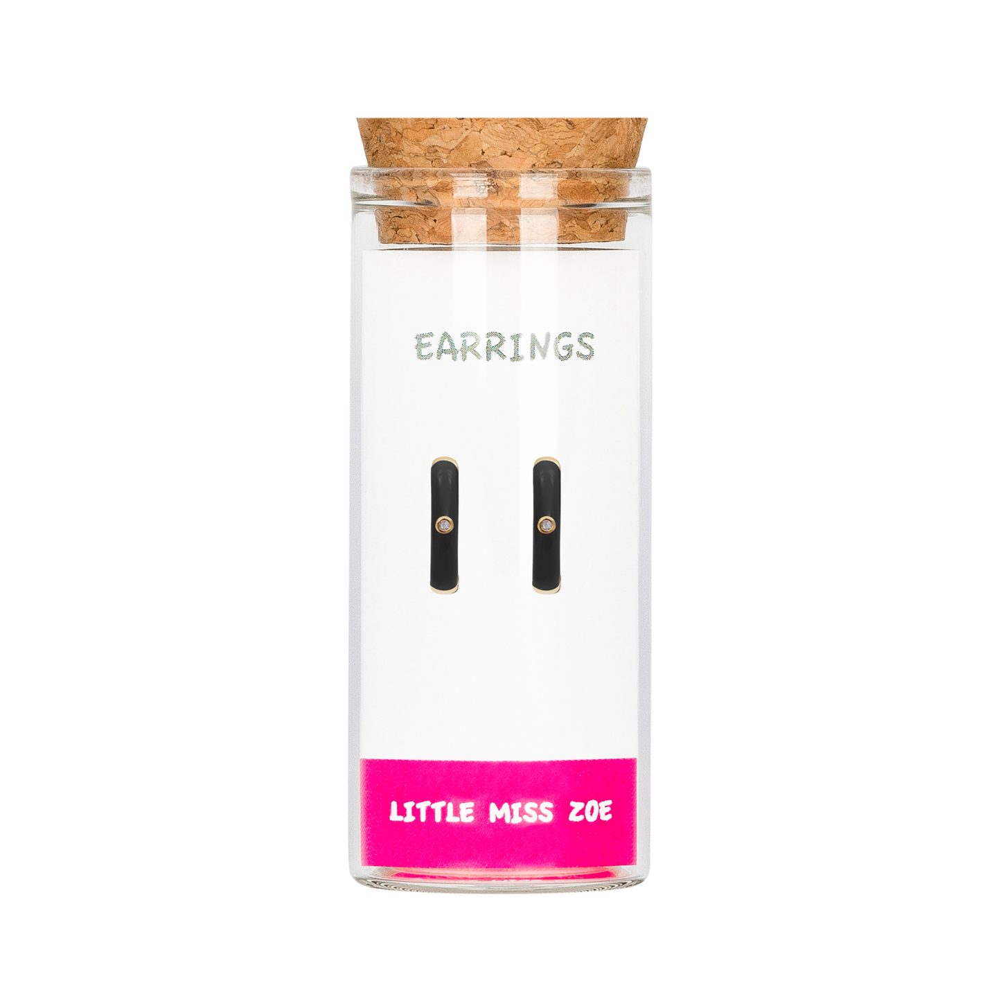 Black Hoop Earrings in a Bottle