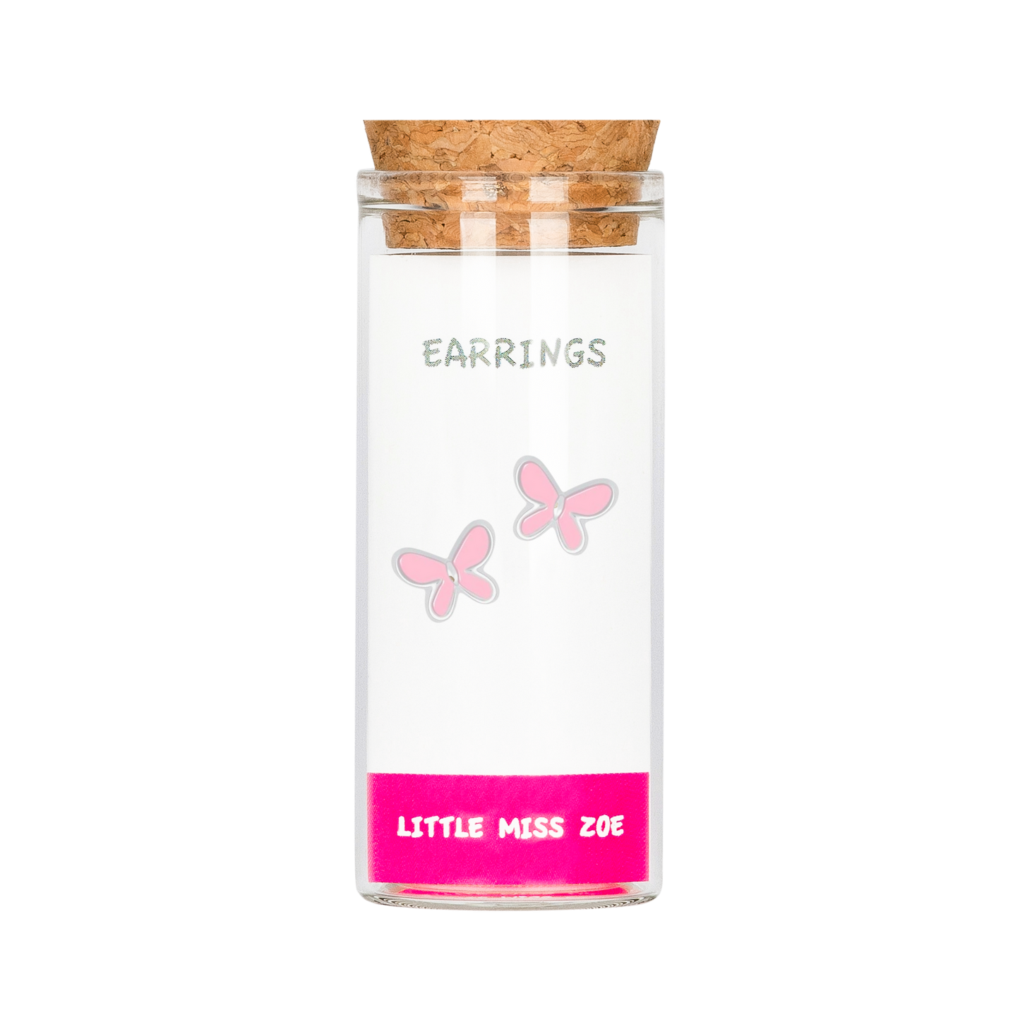 Pink Butterfly Earrings in a Bottle