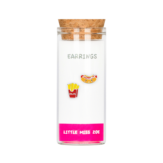 Fries/Hot Dog Stud Earrings in a Bottle