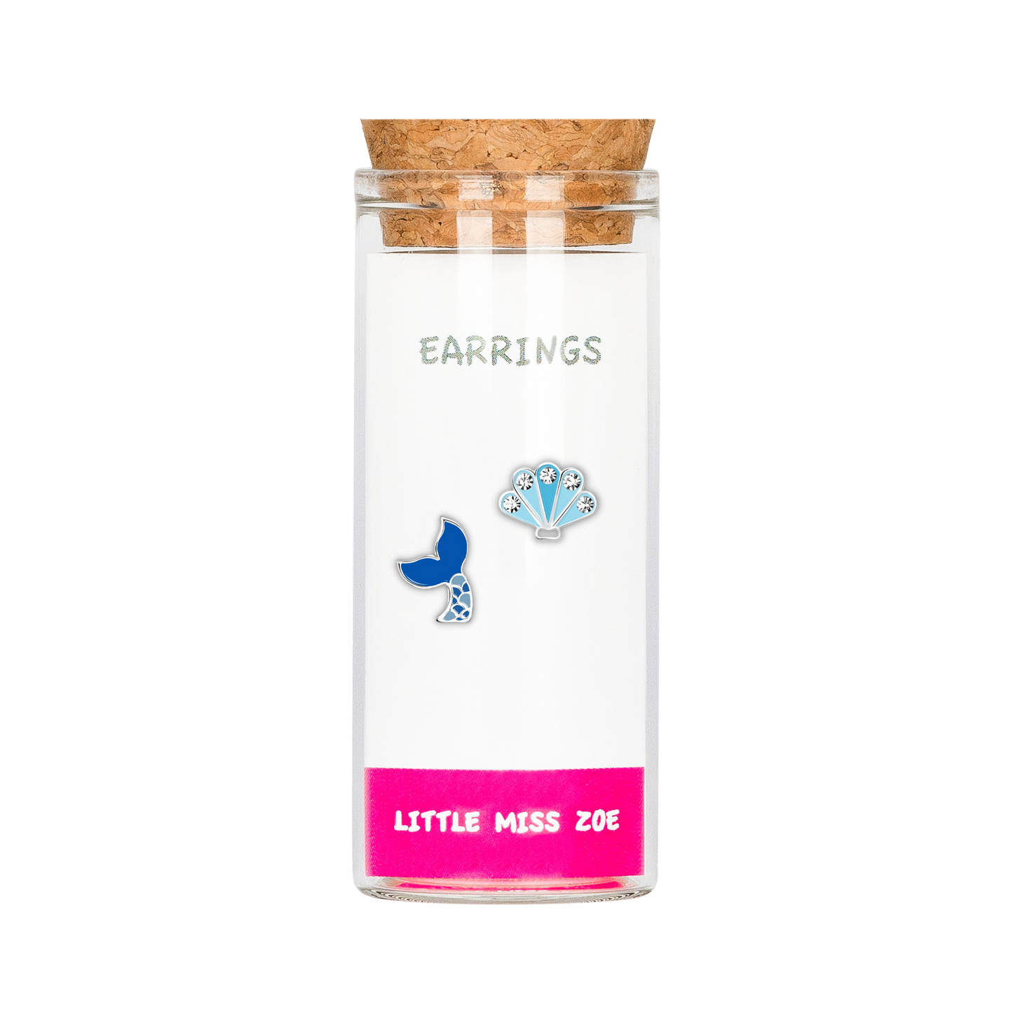 Mermaid Tail/Shell Stud Earrings in a Bottle