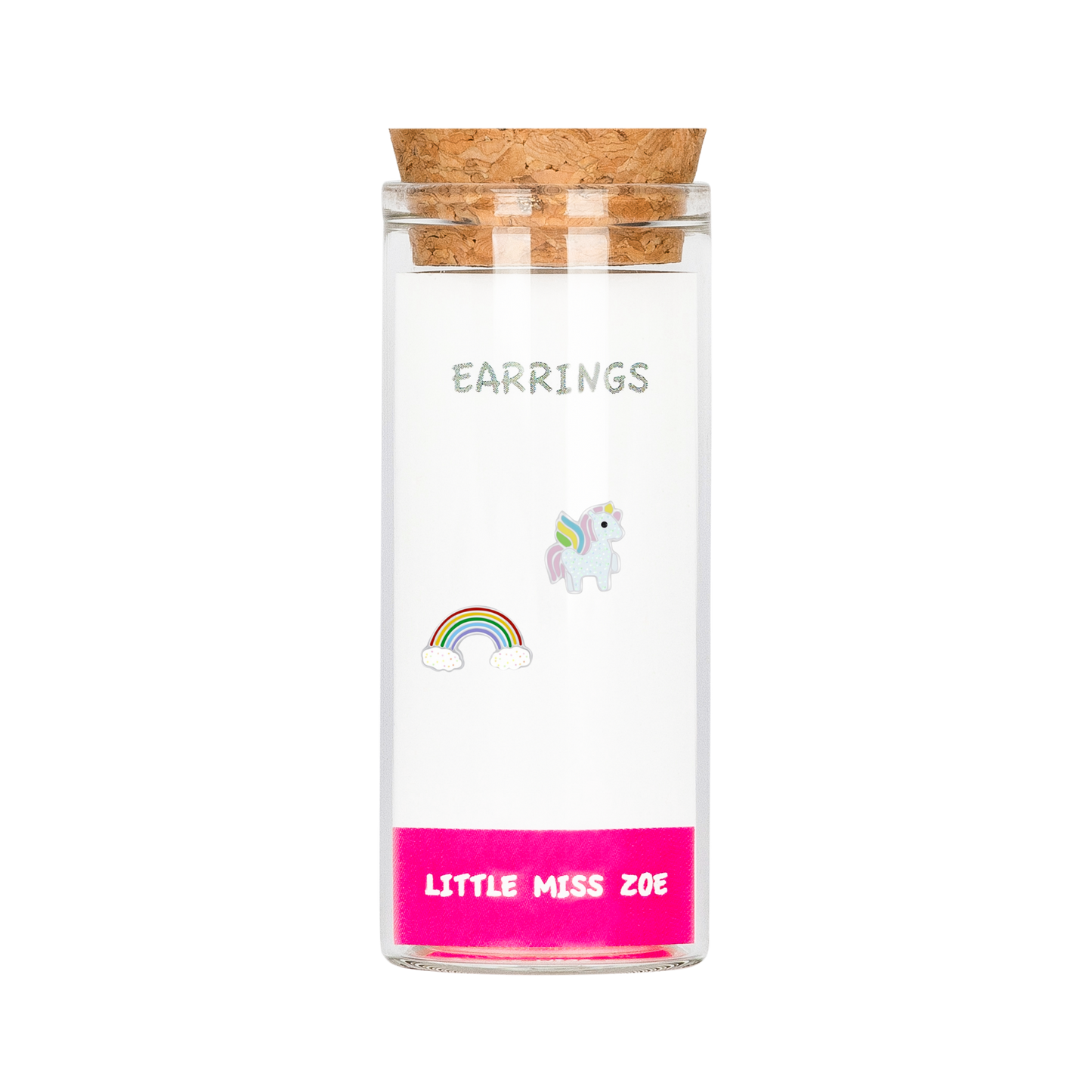 Winged Unicorn/Rainbow Stud Earrings in a Bottle