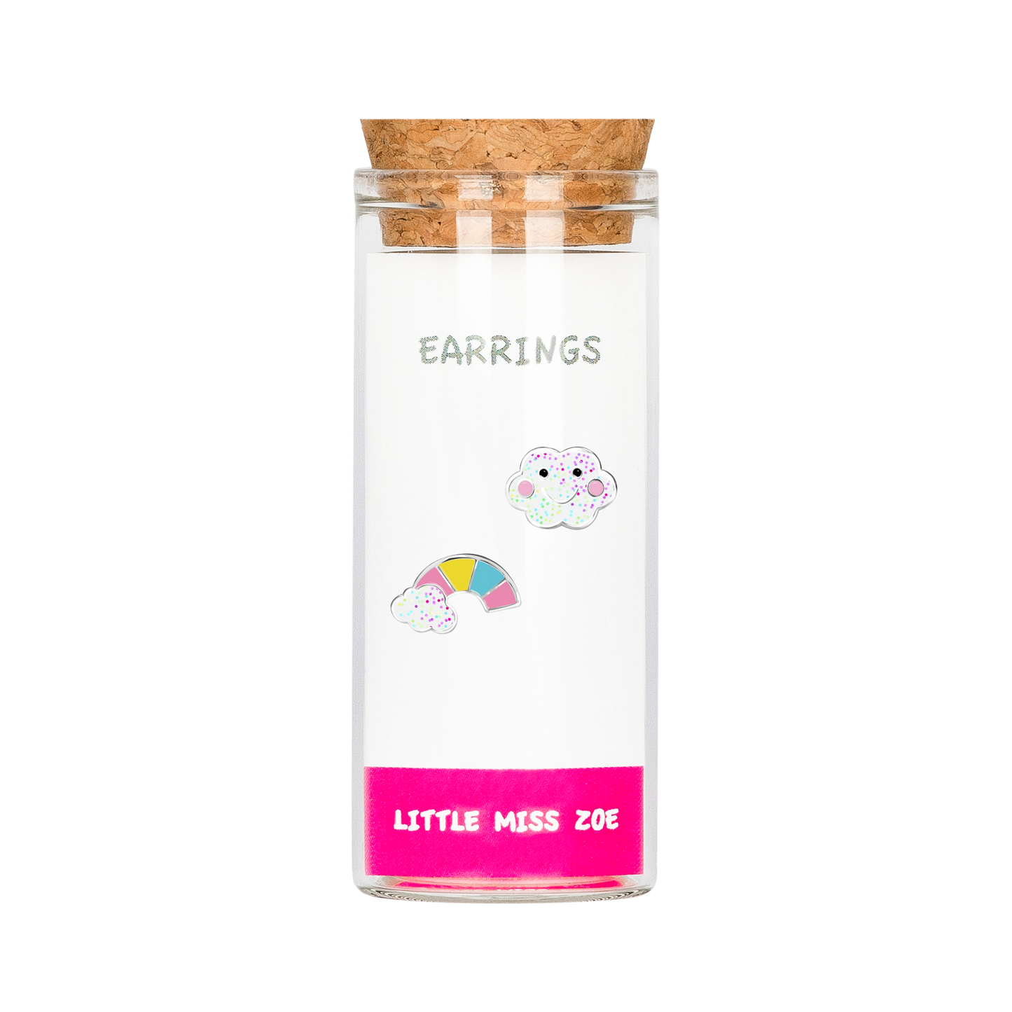 Rainbow/Cloud Stud Earrings in a Bottle