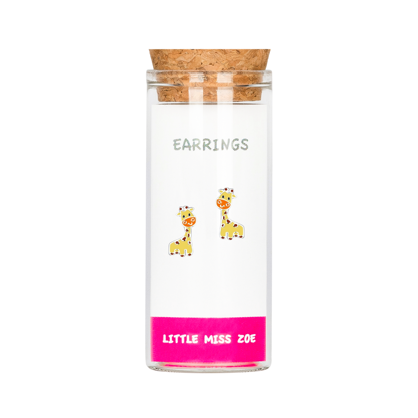 Giraffe Earrings in a Bottle
