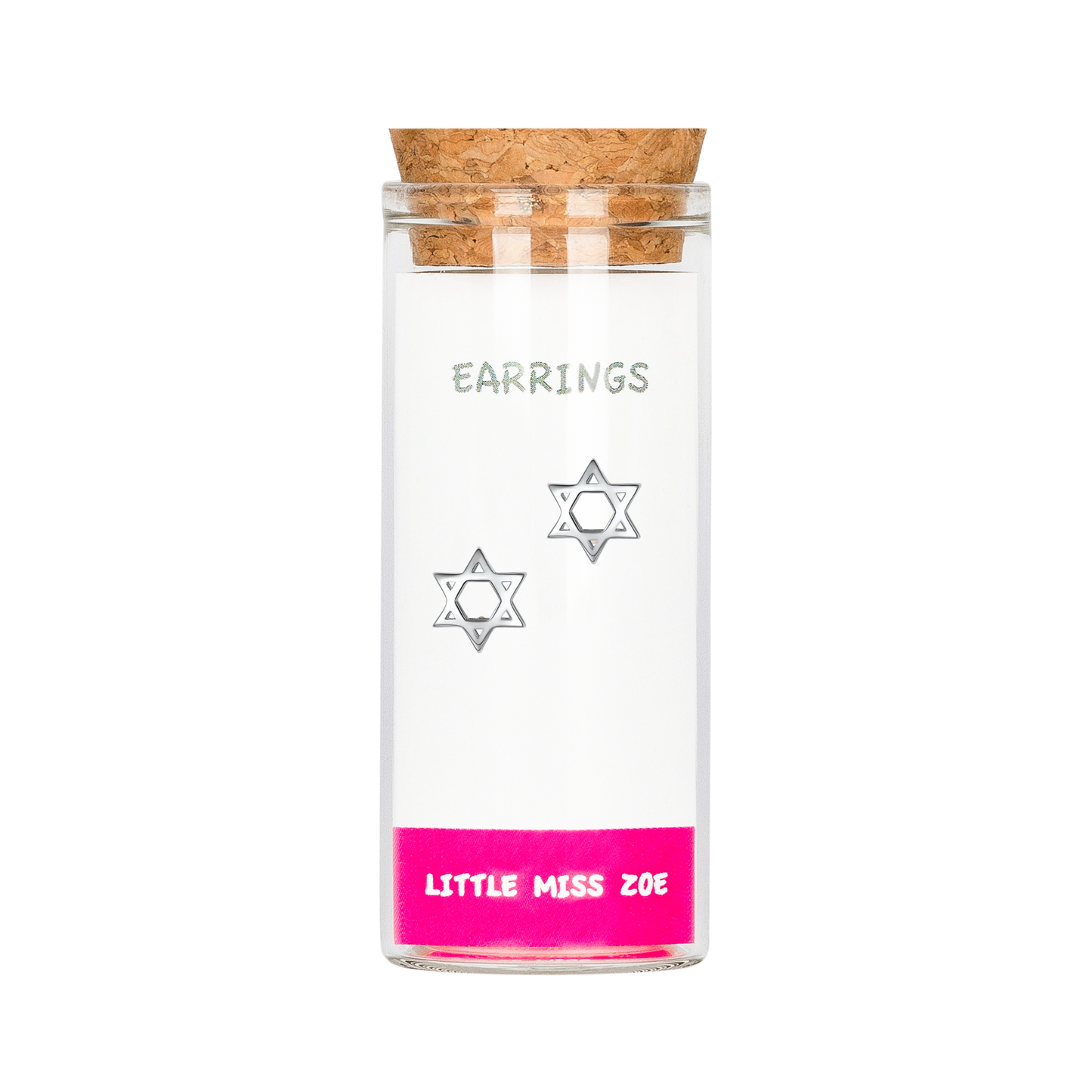Star of David Stud Earrings in a Bottle