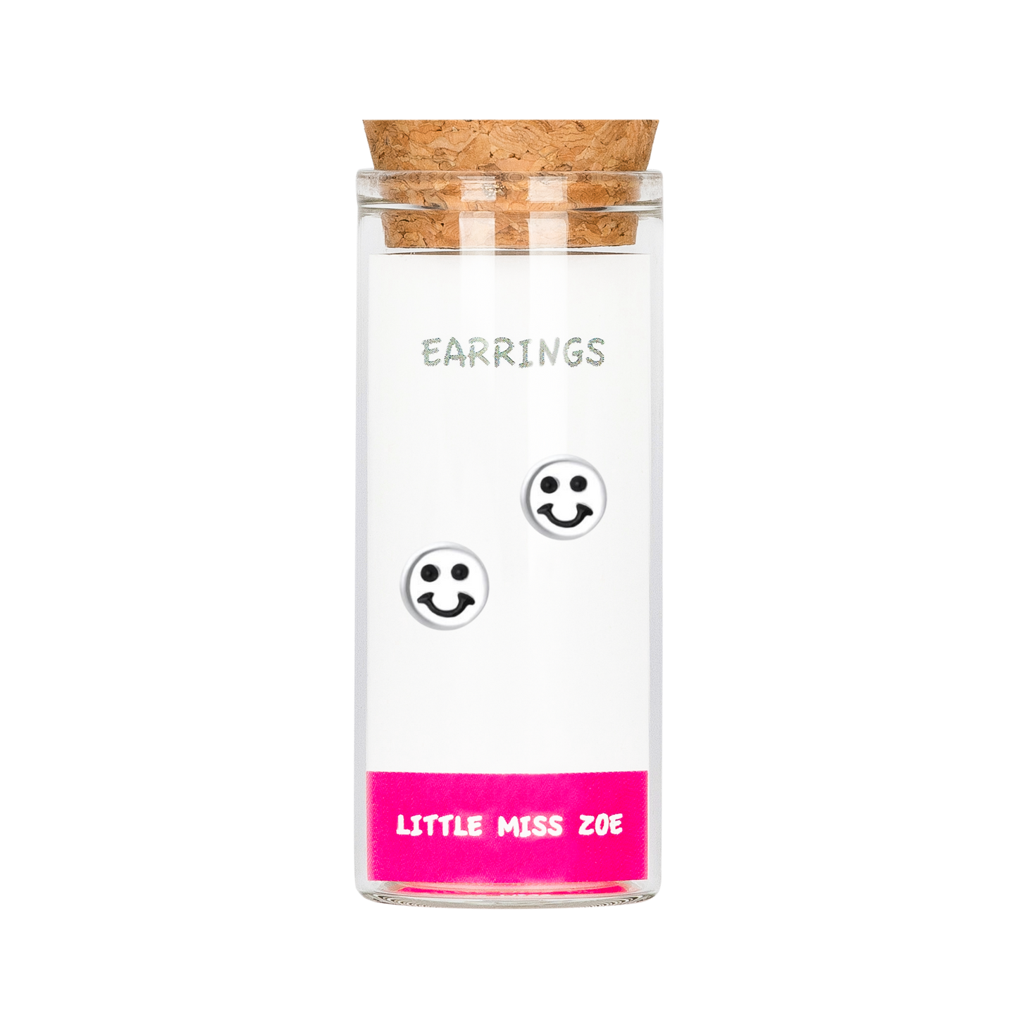 Smiley Stud Earrings in a Bottle