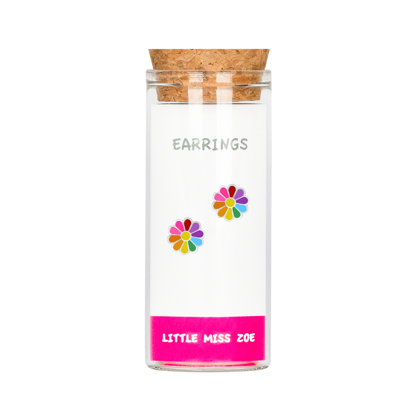 Colorful Flower Stud Earrings in a Bottle