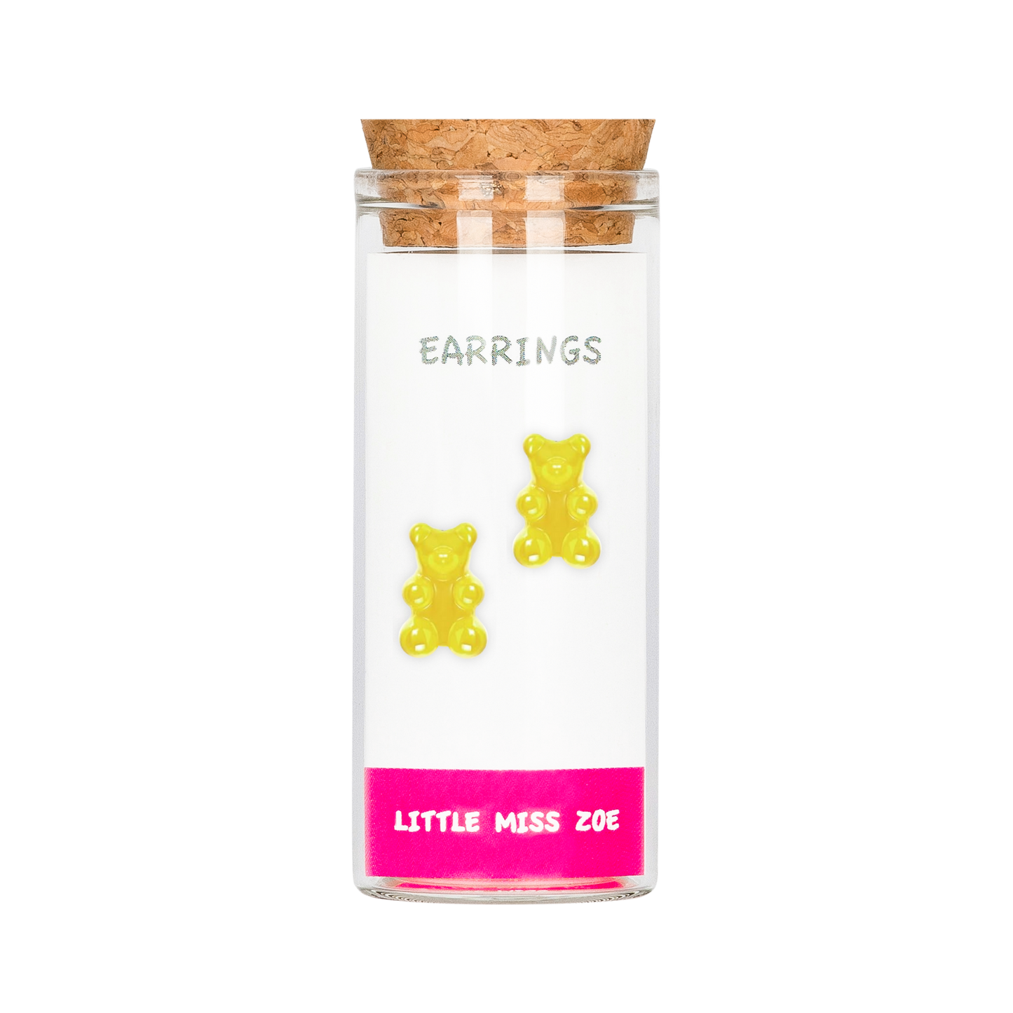 Yellow Yummy Bear Earrings in Bottle