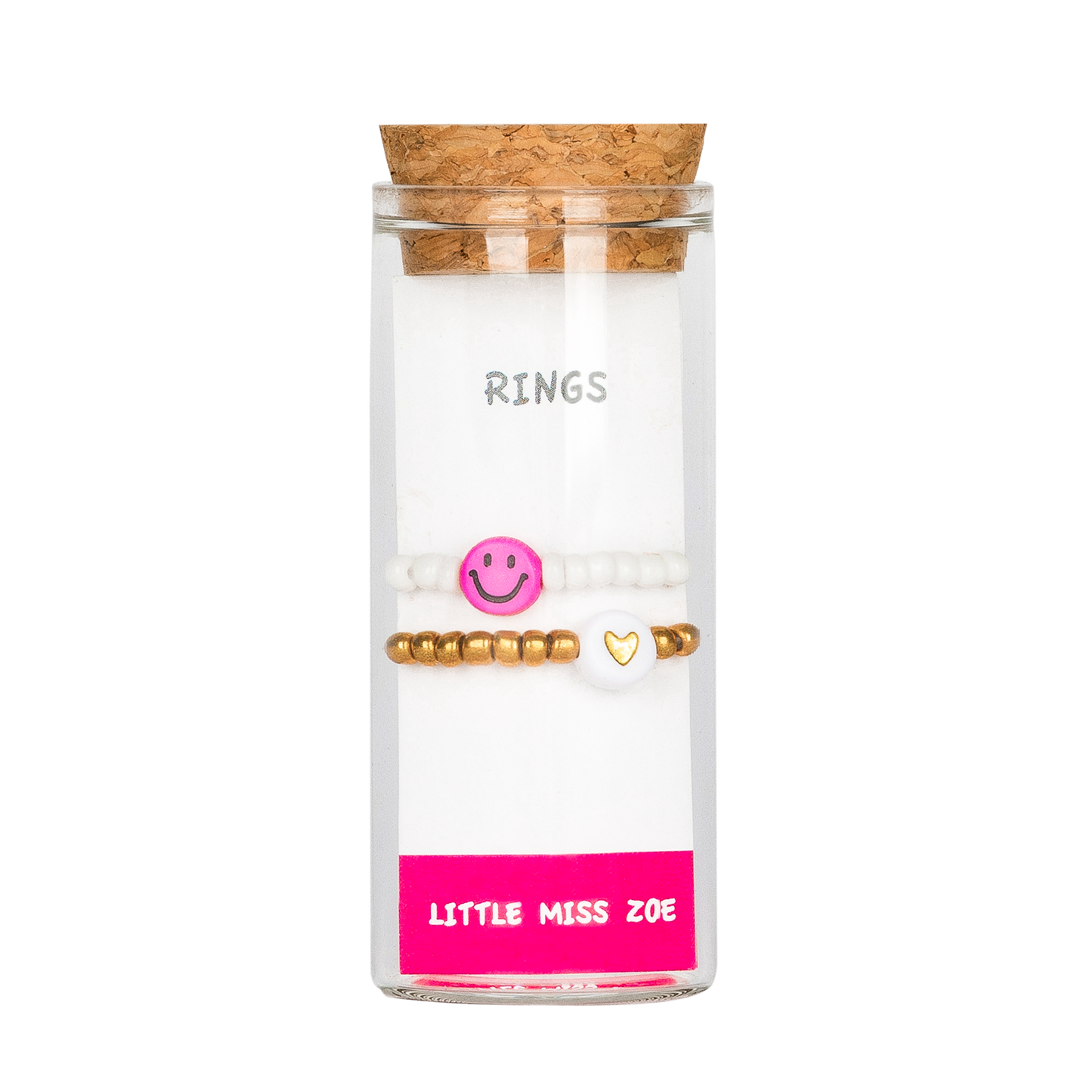 Set of 2 Stretchy Rings in a Bottle - White