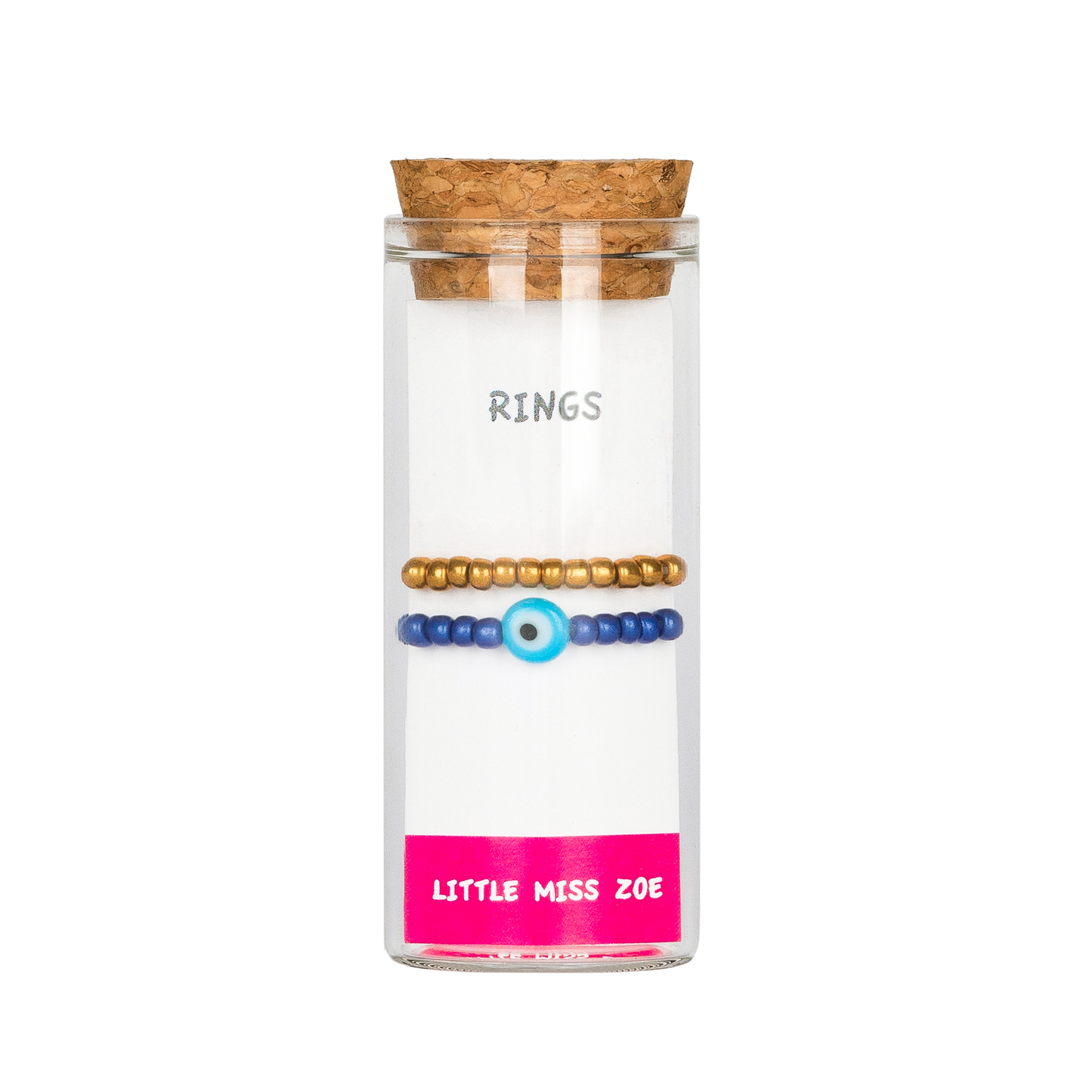 Set of 2 Stretchy Rings in a Bottle - Evil Eye