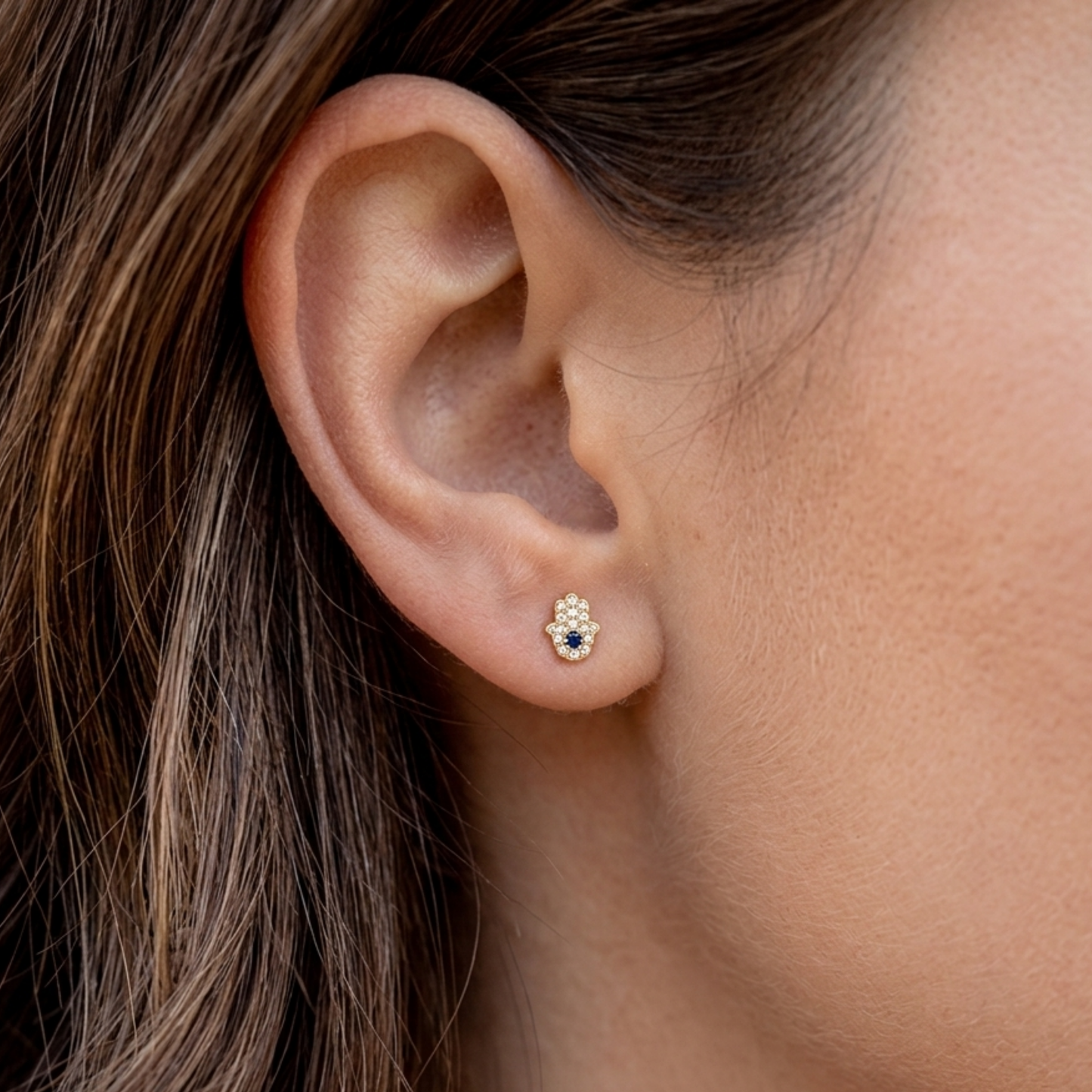 Sunday Sky Sterling Silver Hamsa Earrings