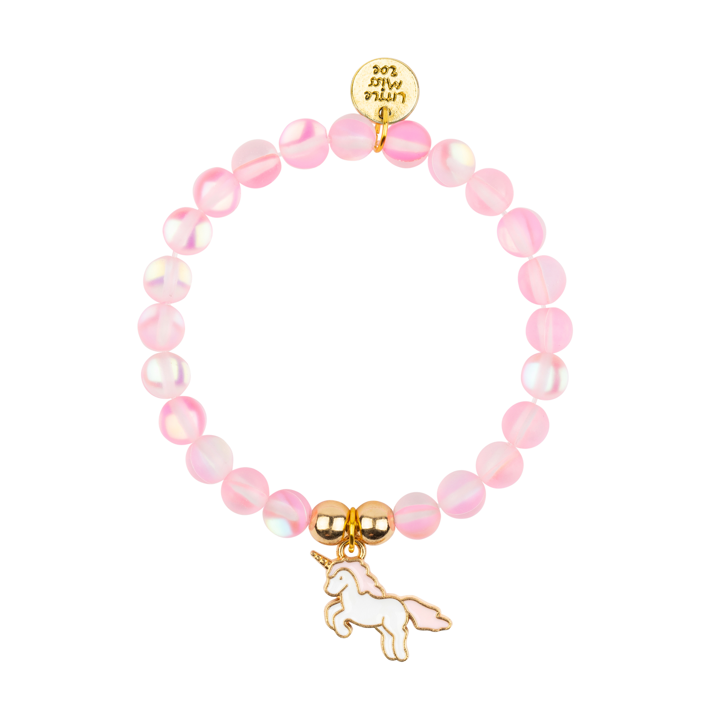 Pink Confetti Bracelet with Unicorn Enamel Charm