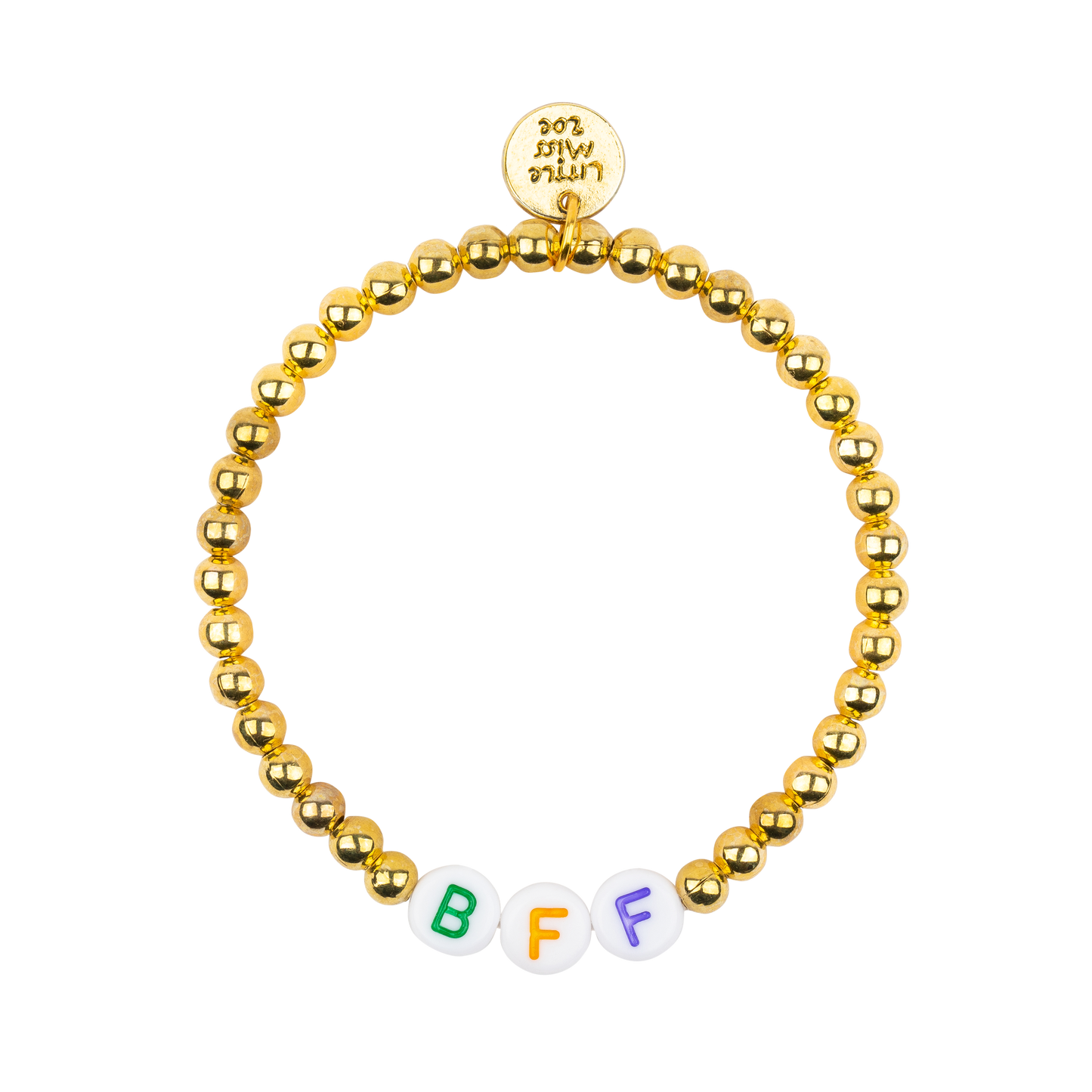 Dainty Gold Bracelet with BFF Accent Beads