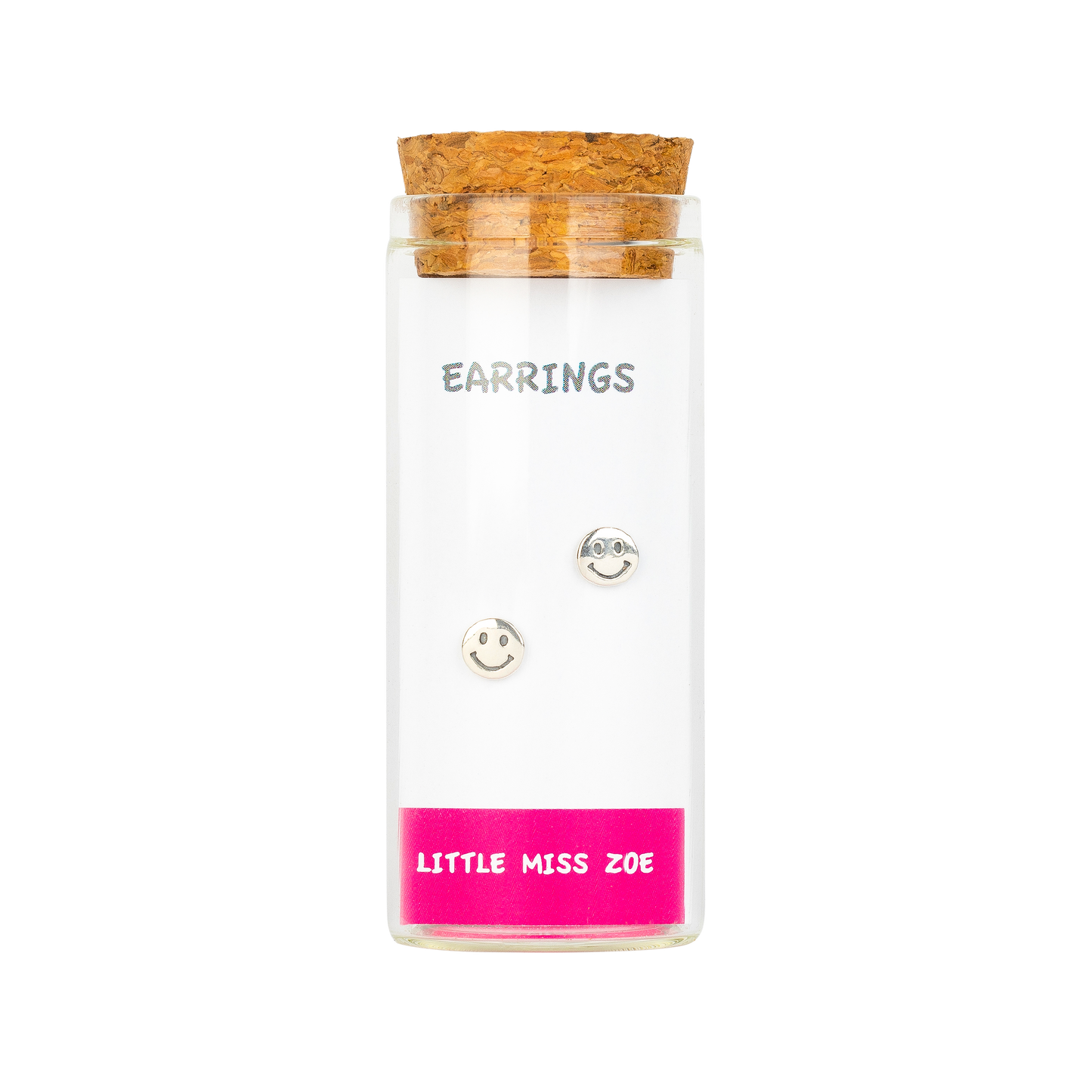 Smiley Stud Earrings in a Bottle