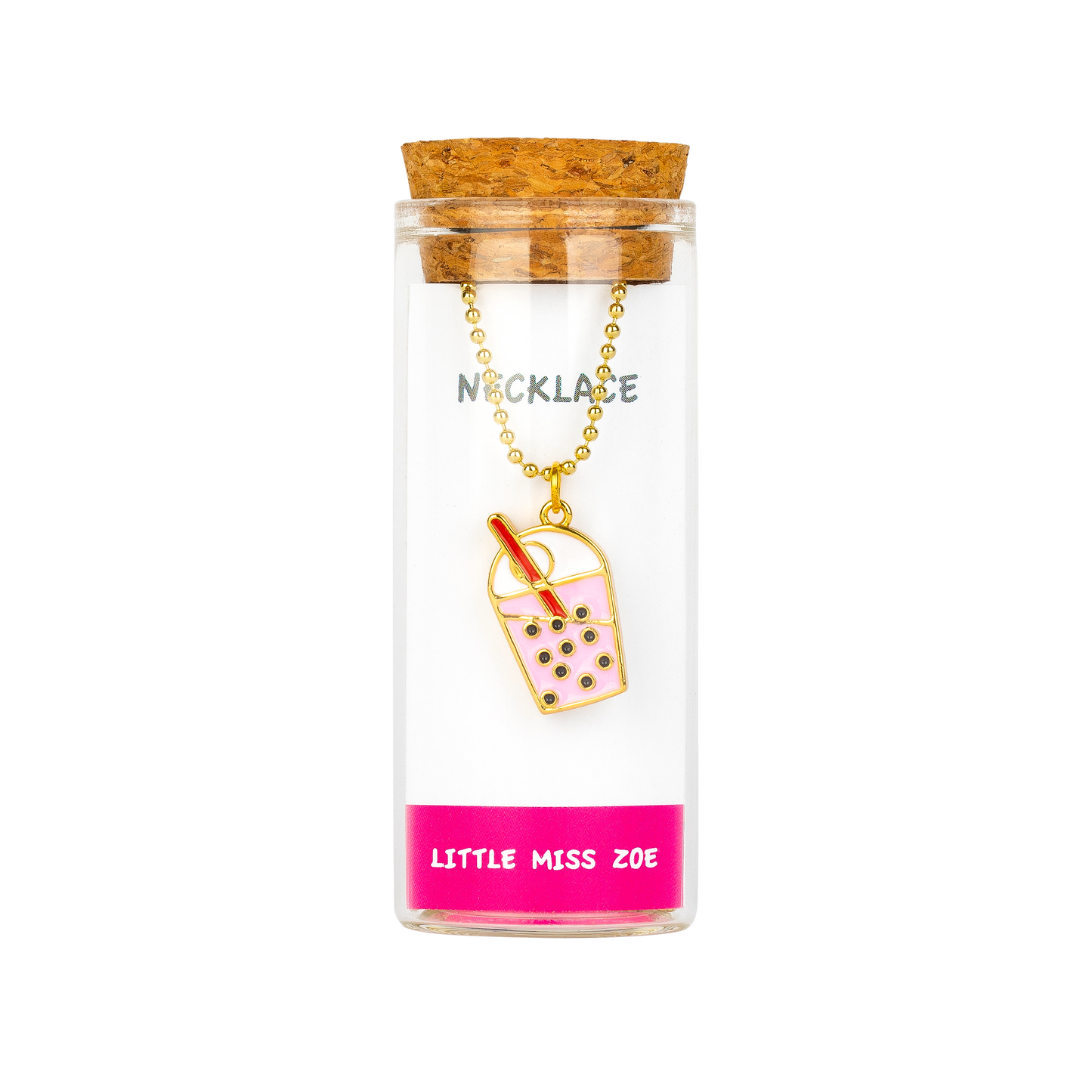 Boba Tea Necklace in a Bottle