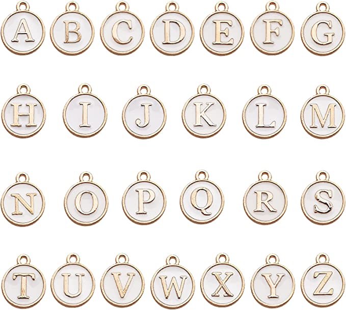 Enamel Initial Necklace in a Bottle