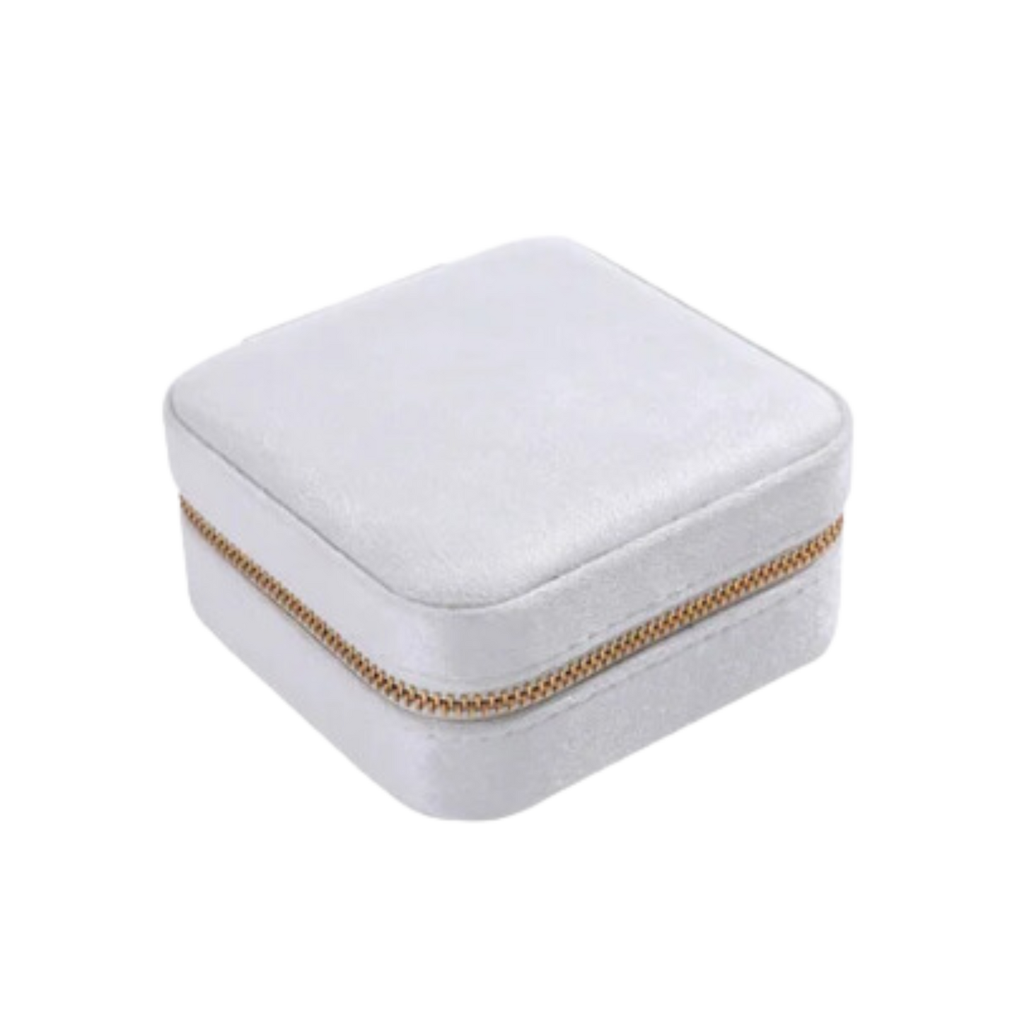 White Velvet Square Jewelry Case