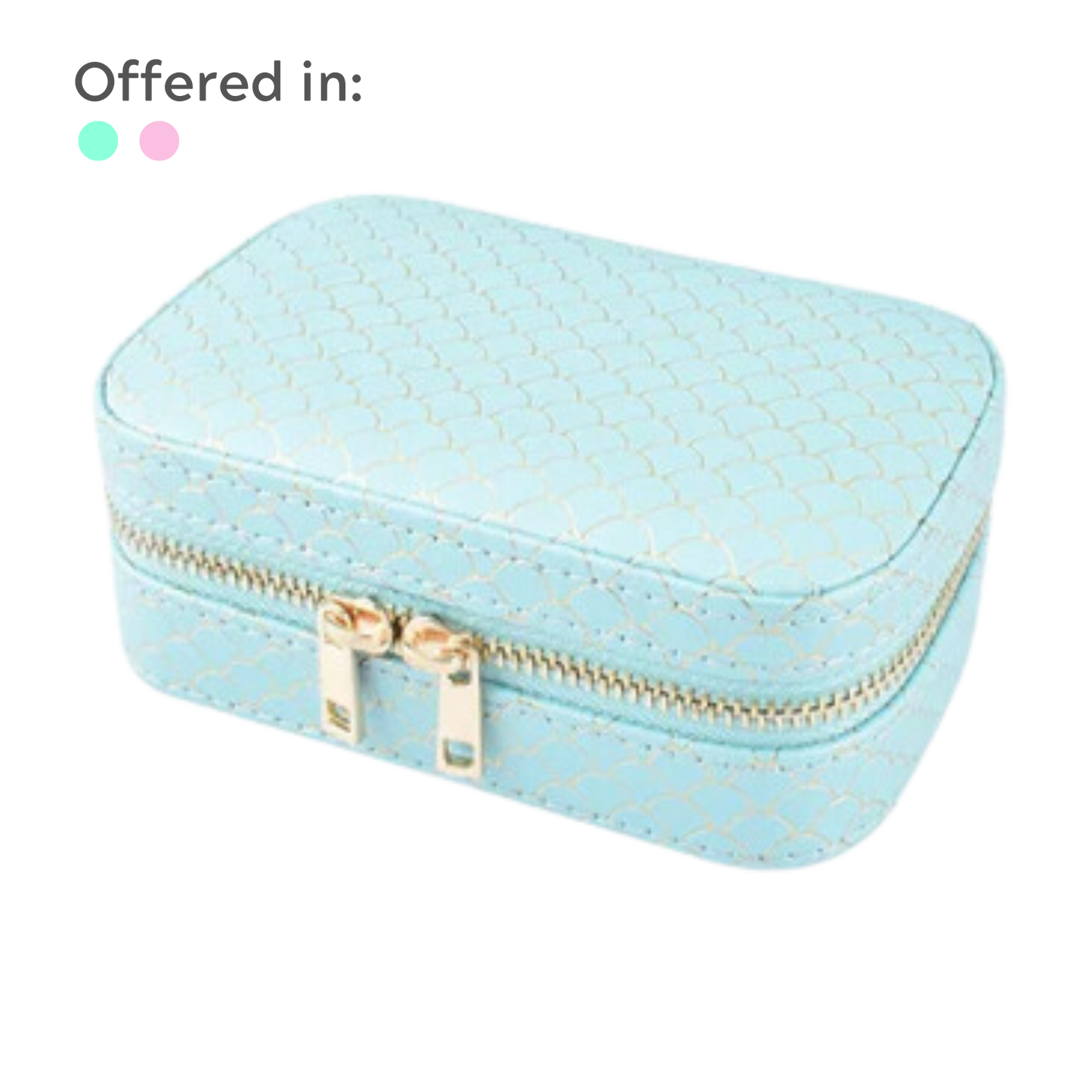 Faux Leather Mermaid Scale Jewelry Case