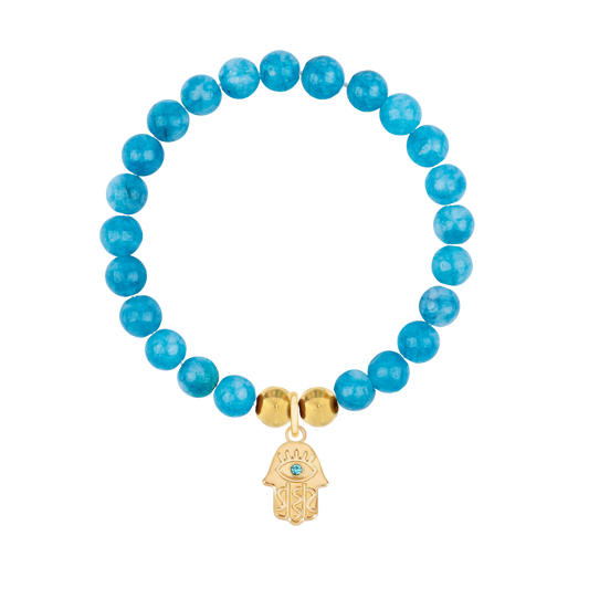 Blue Luxe Gemstone Charm Bracelet