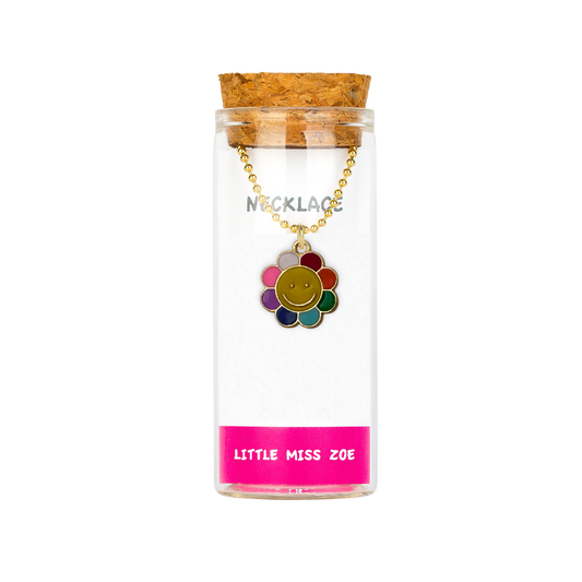 Colorful Sunflower Necklace in a Bottle