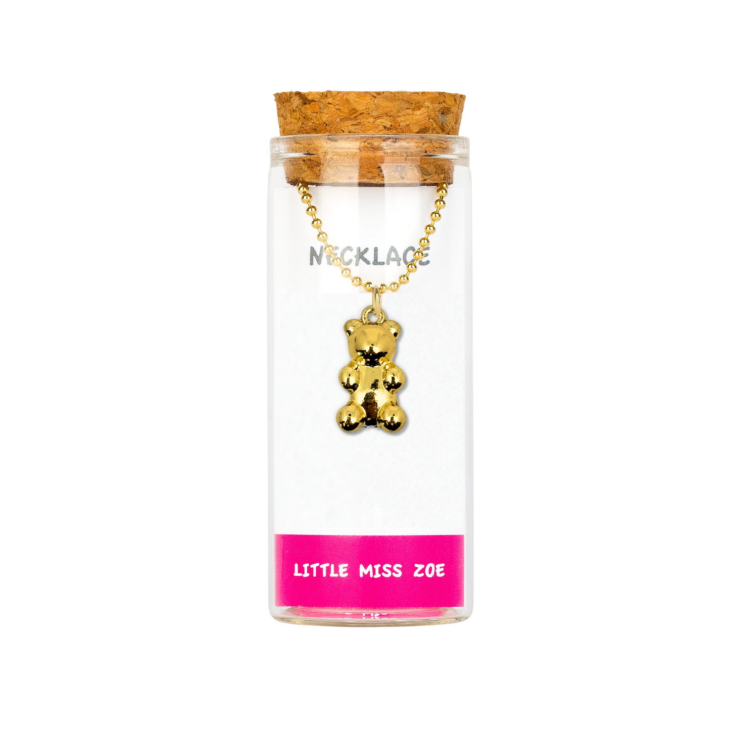 Gold Gummy Bear Necklace in a Bottle