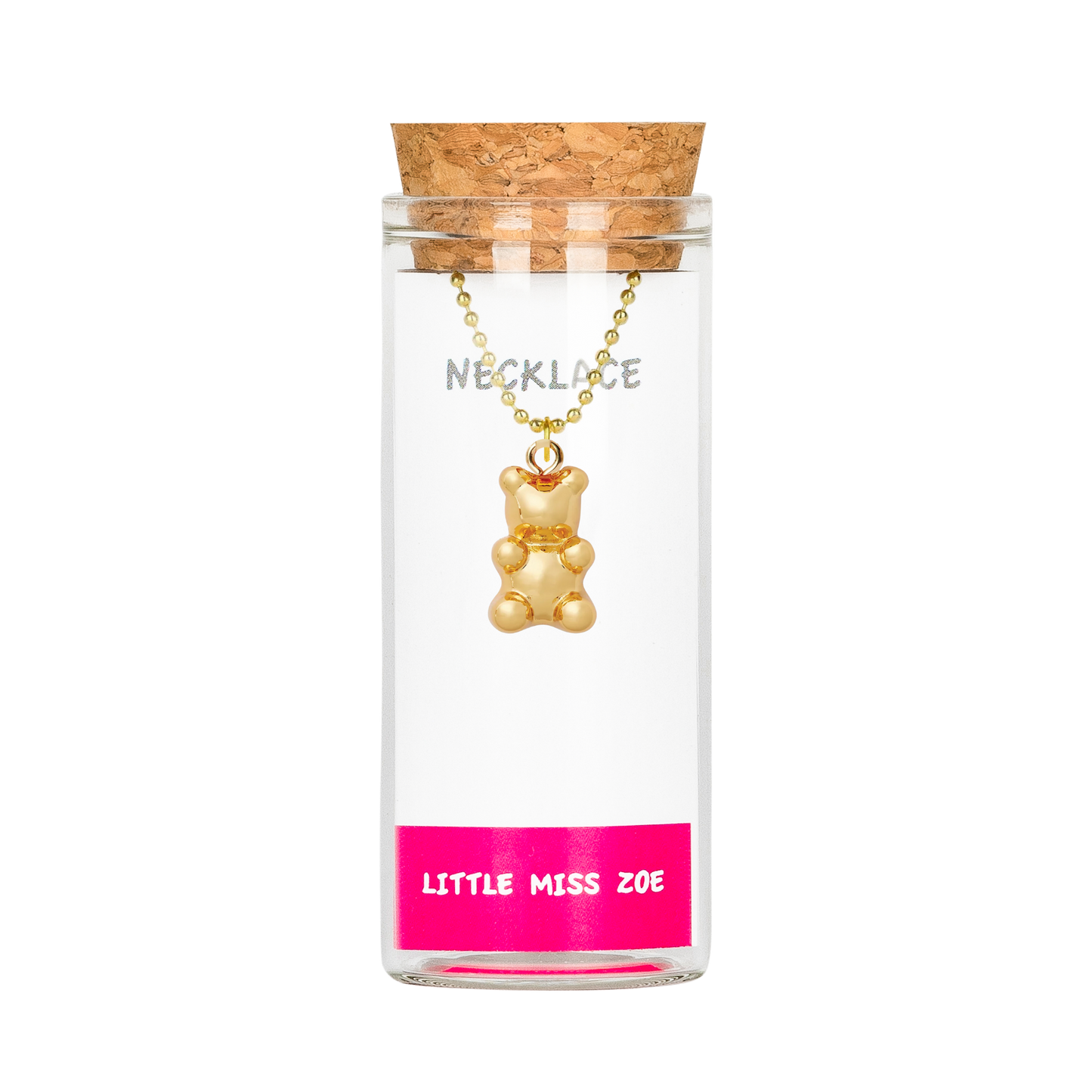 Golden Gummy Bear Necklace in a Bottle