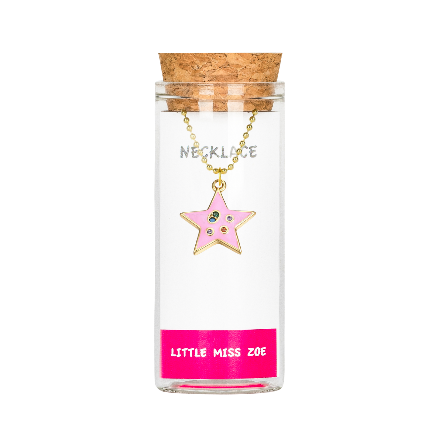 Pink Star Necklace in a Bottle