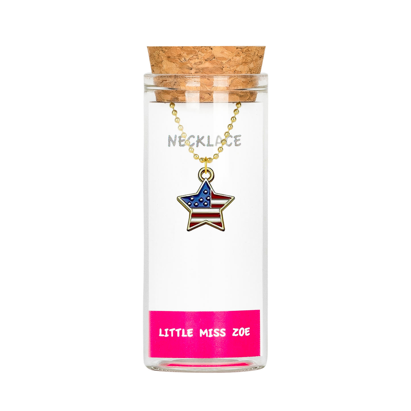 Patriotic Star Necklace in a Bottle