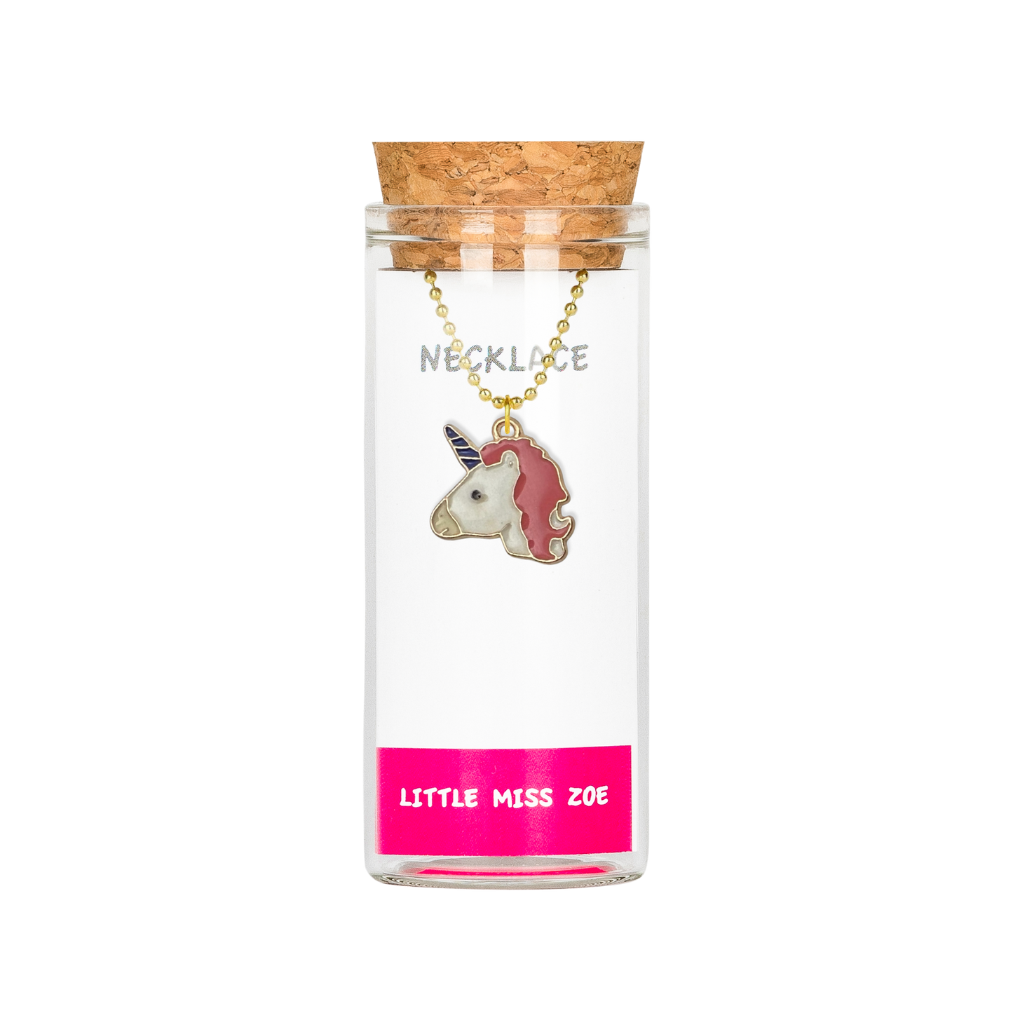 Unicorn Head Necklace in a Bottle