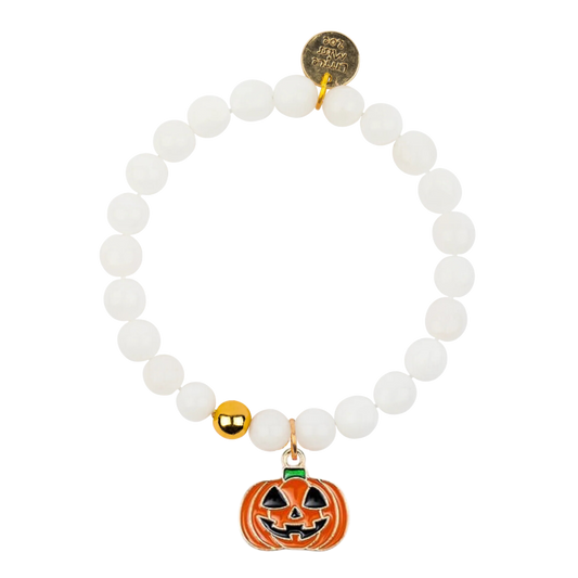 Pumpkin White Gemstone Bracelet