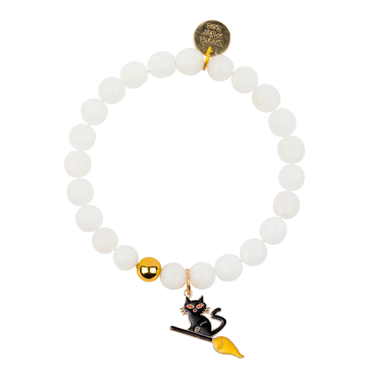 Cat White Gemstone Bracelet